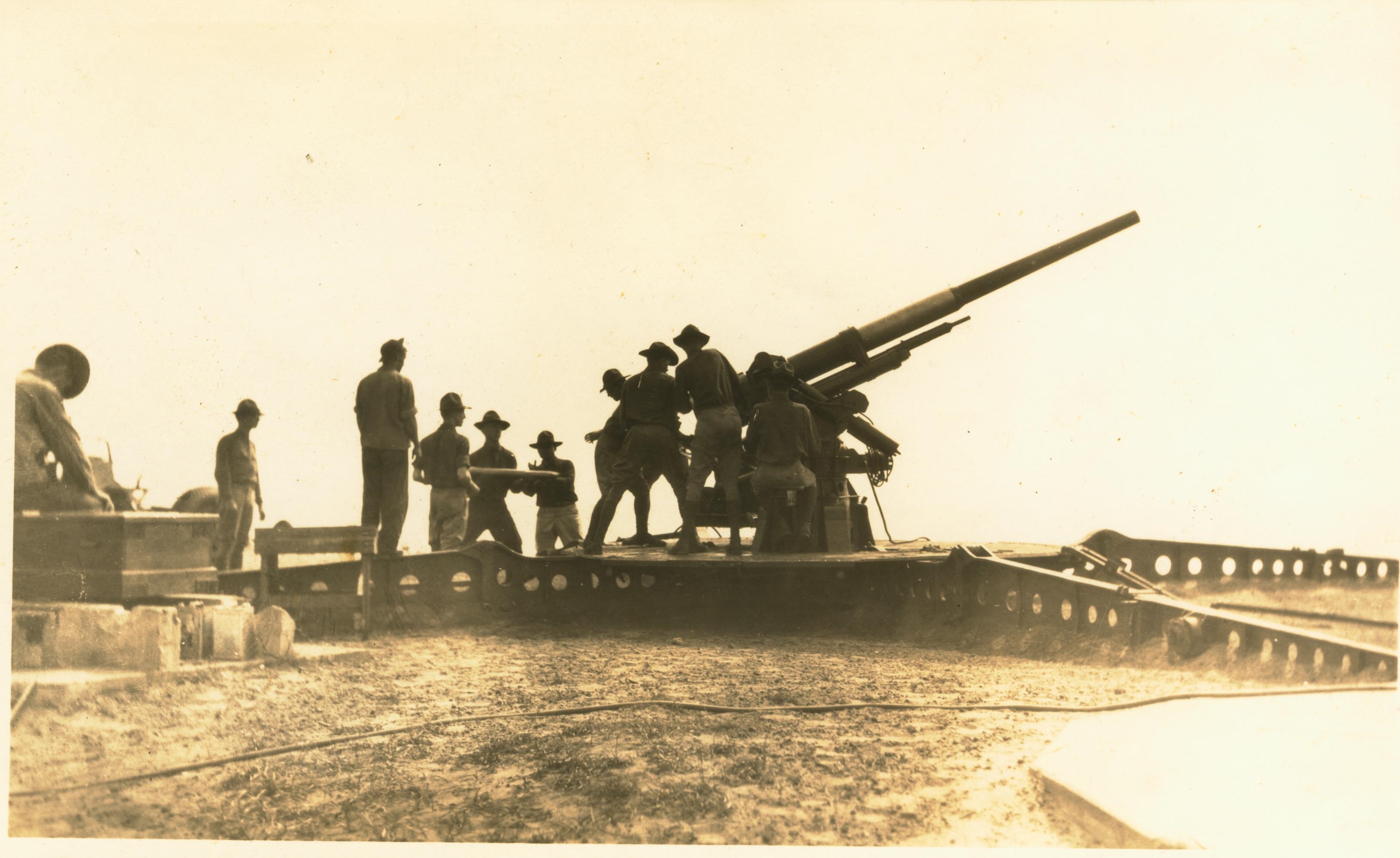 3 inch gun firing