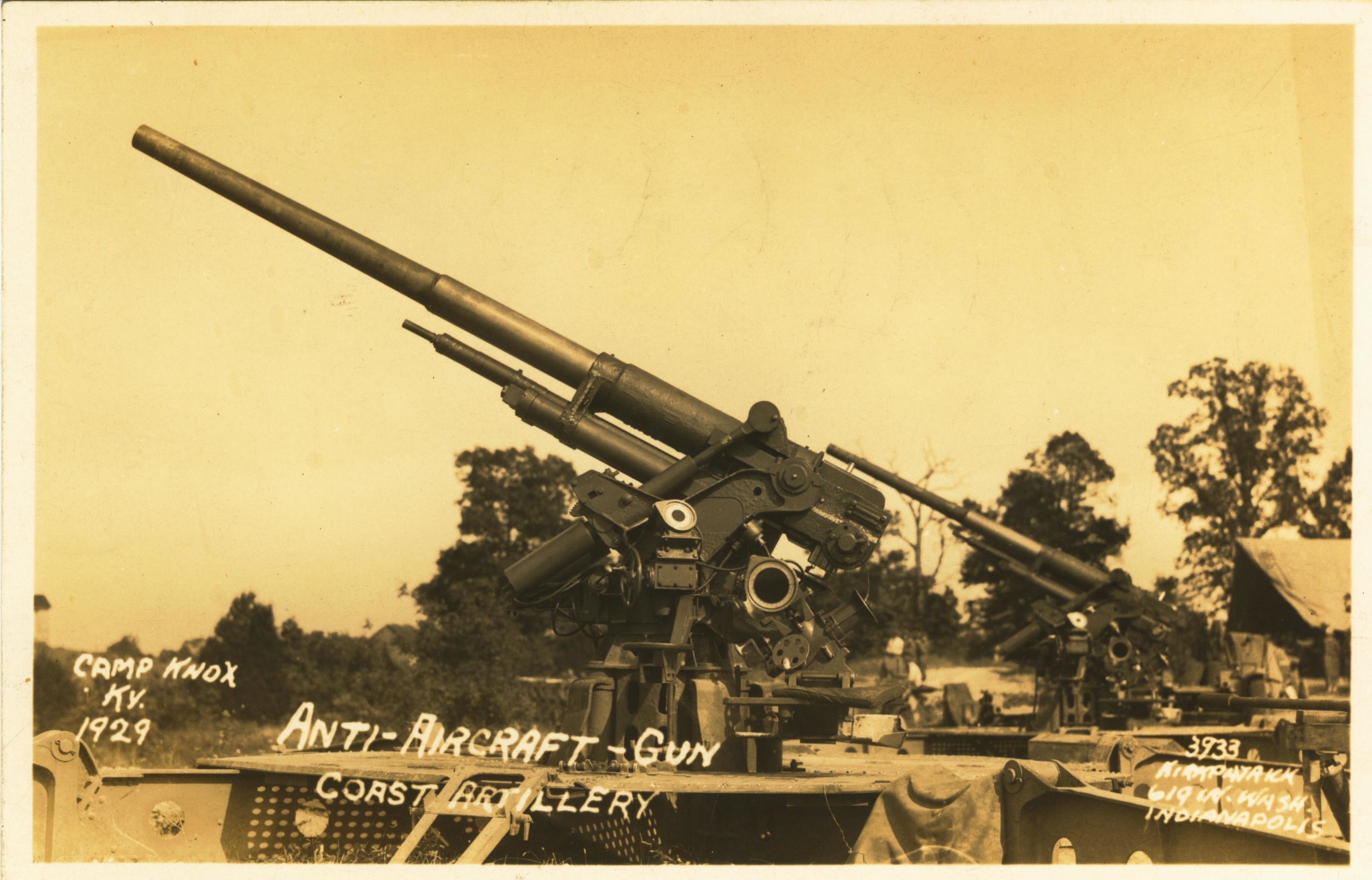 Anti-aircraft gun Camp Knox KY 1929