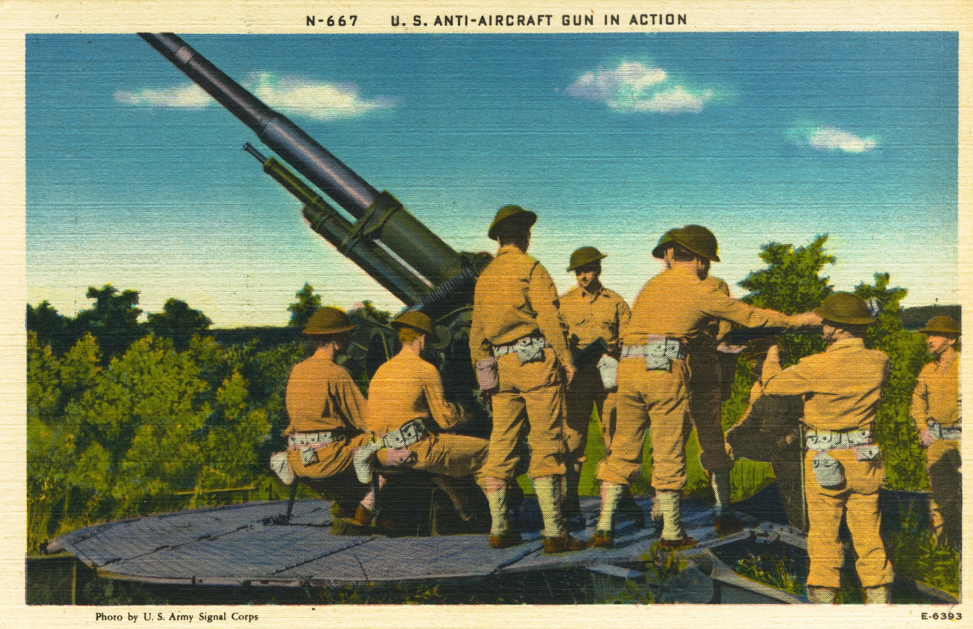 Anti-aircraft gun in action