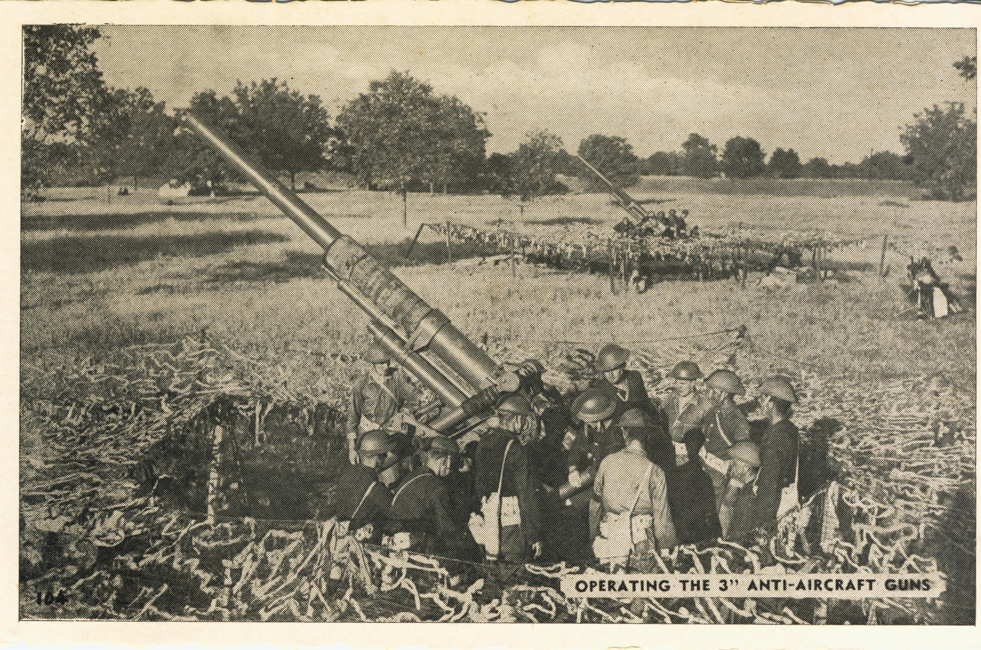 Operating the 3 inch anti-aircraft guns