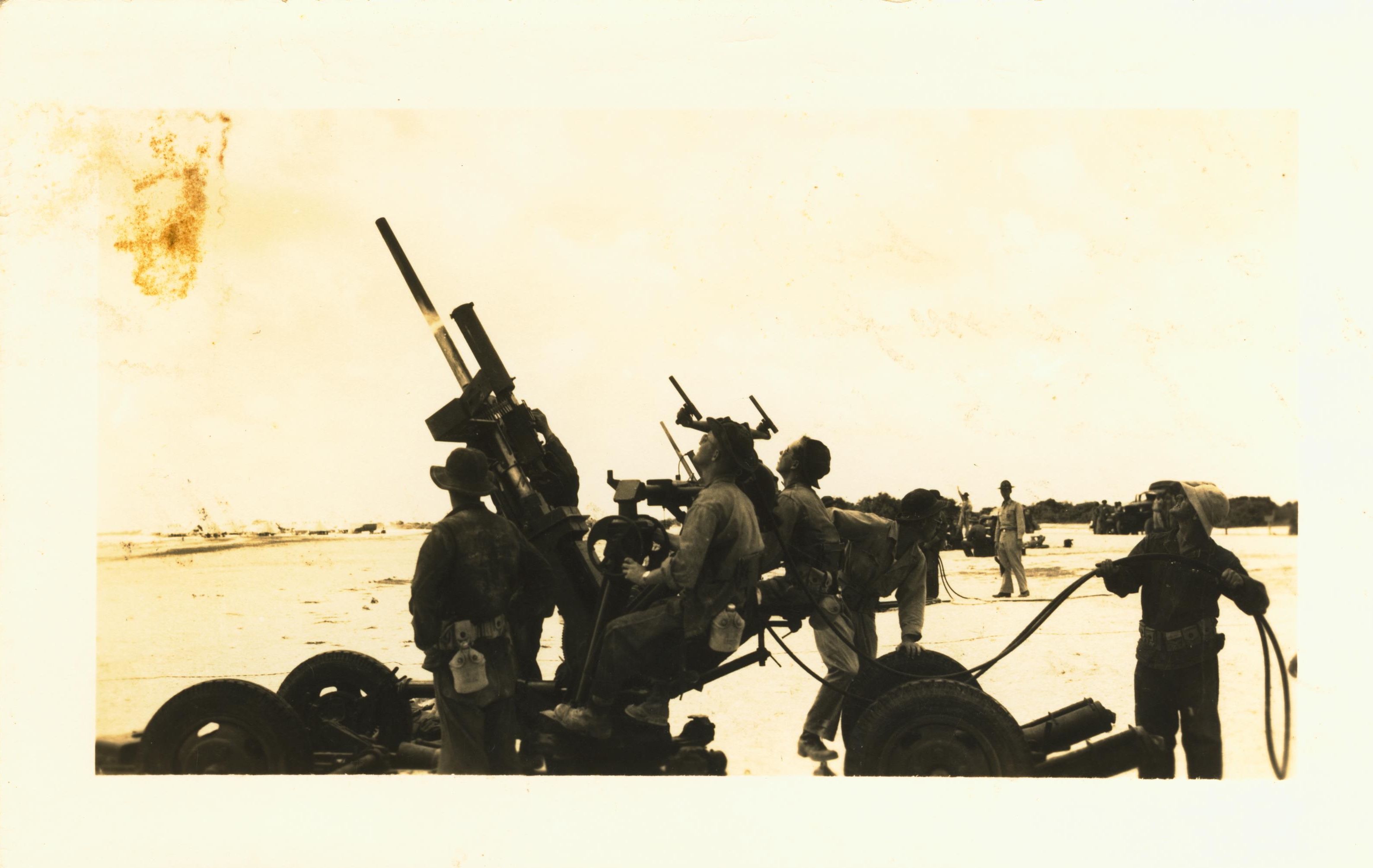 Twin 50 cal anti-aircraft gun