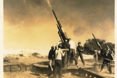 3 inch anti-aircraft gun firing