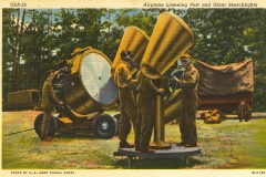 Airplane listing post and searchlight