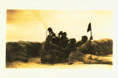 Anti-aircraft machine gun in action