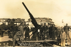 CA AA 3 inch gun and crew bay front Palacios Texas