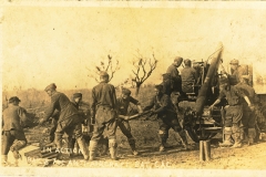 In action Battery B 1st Anti-aircraft Batt CAC