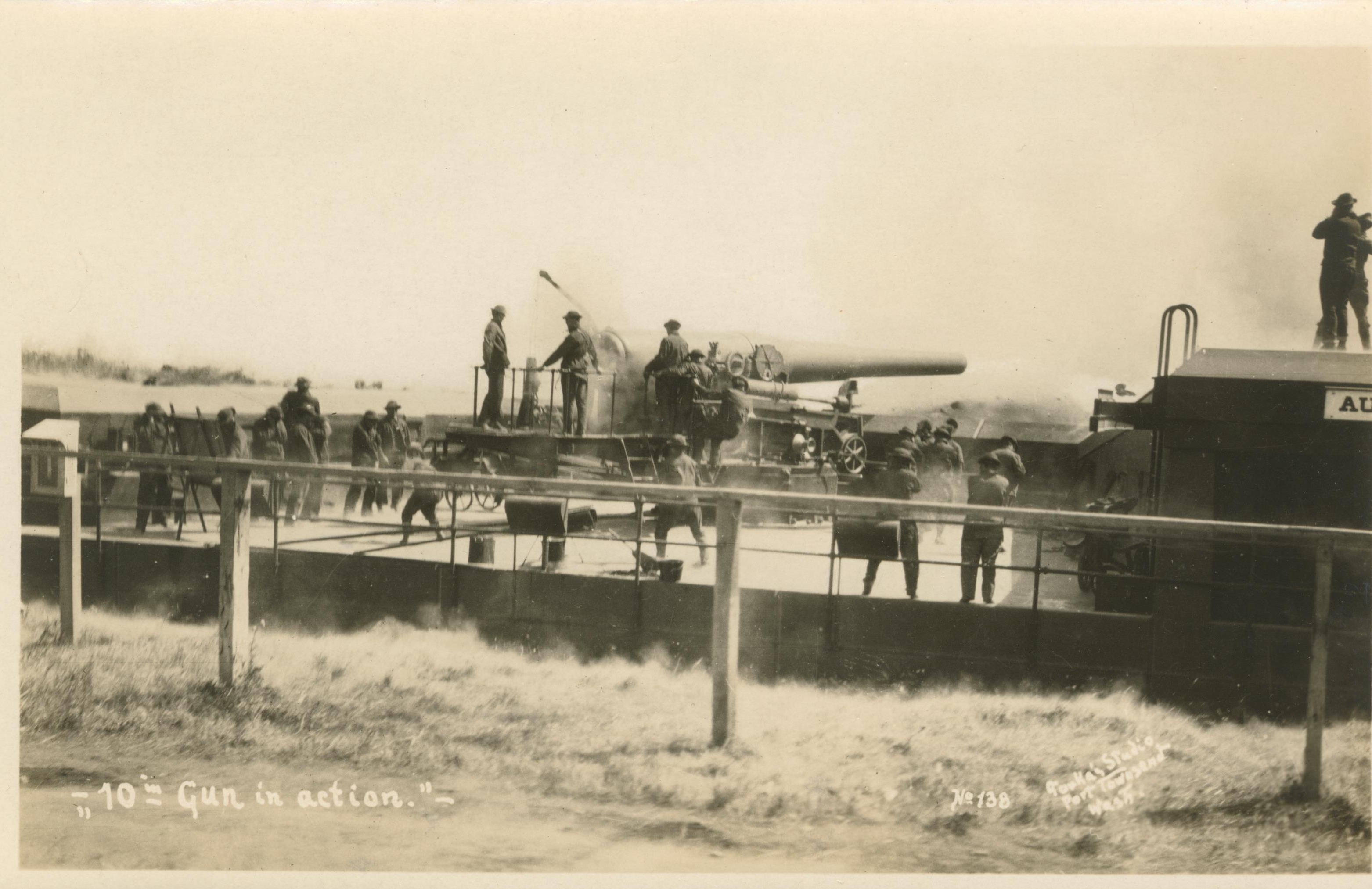 10 inch gun in action Torks's Studio Port Townsend Wash.