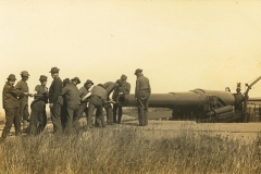 Cleaning 10 inch gun after target practice