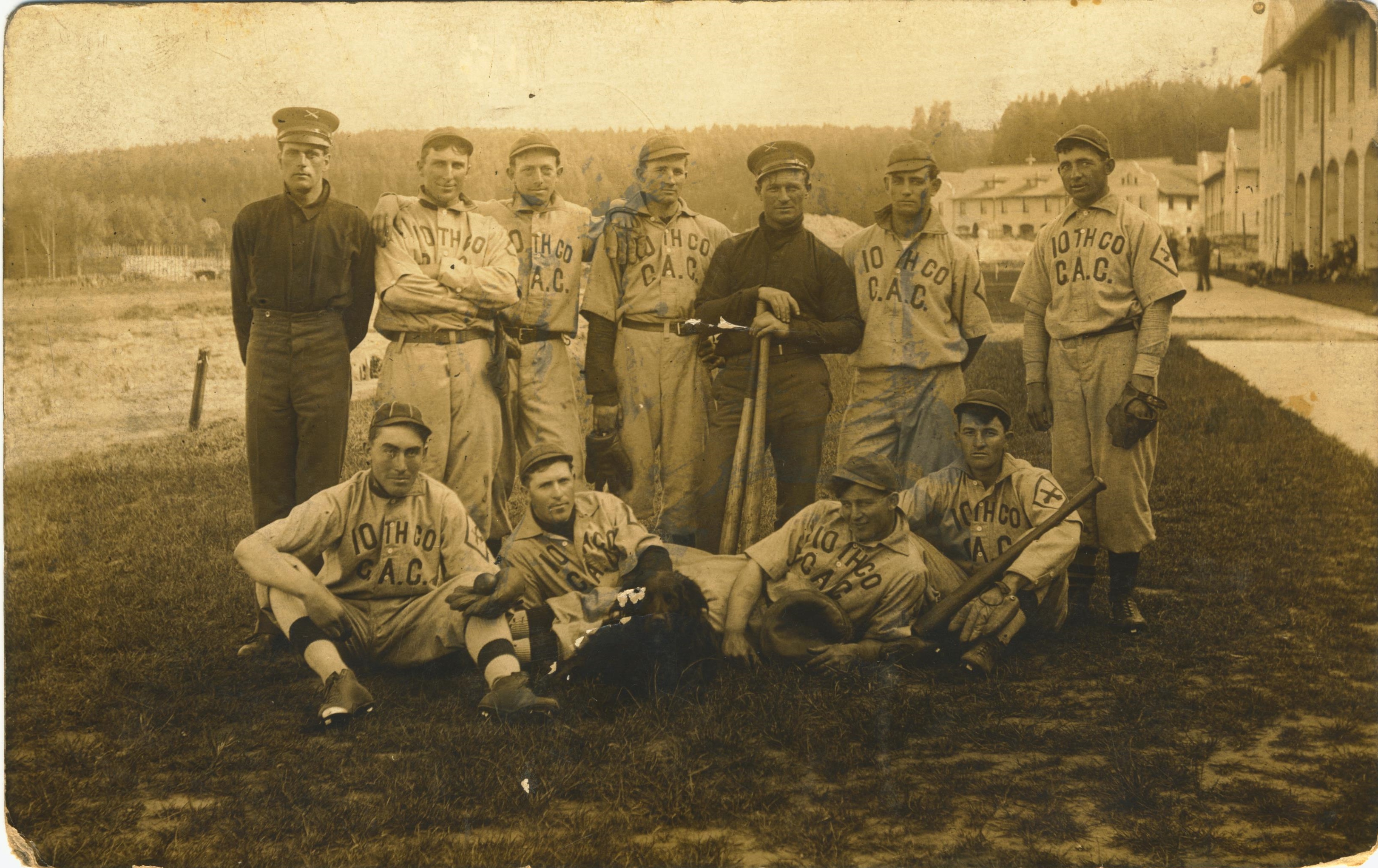 10th Company C.A.C. Baseball Team postmarked 5-14-11 Presidio CA