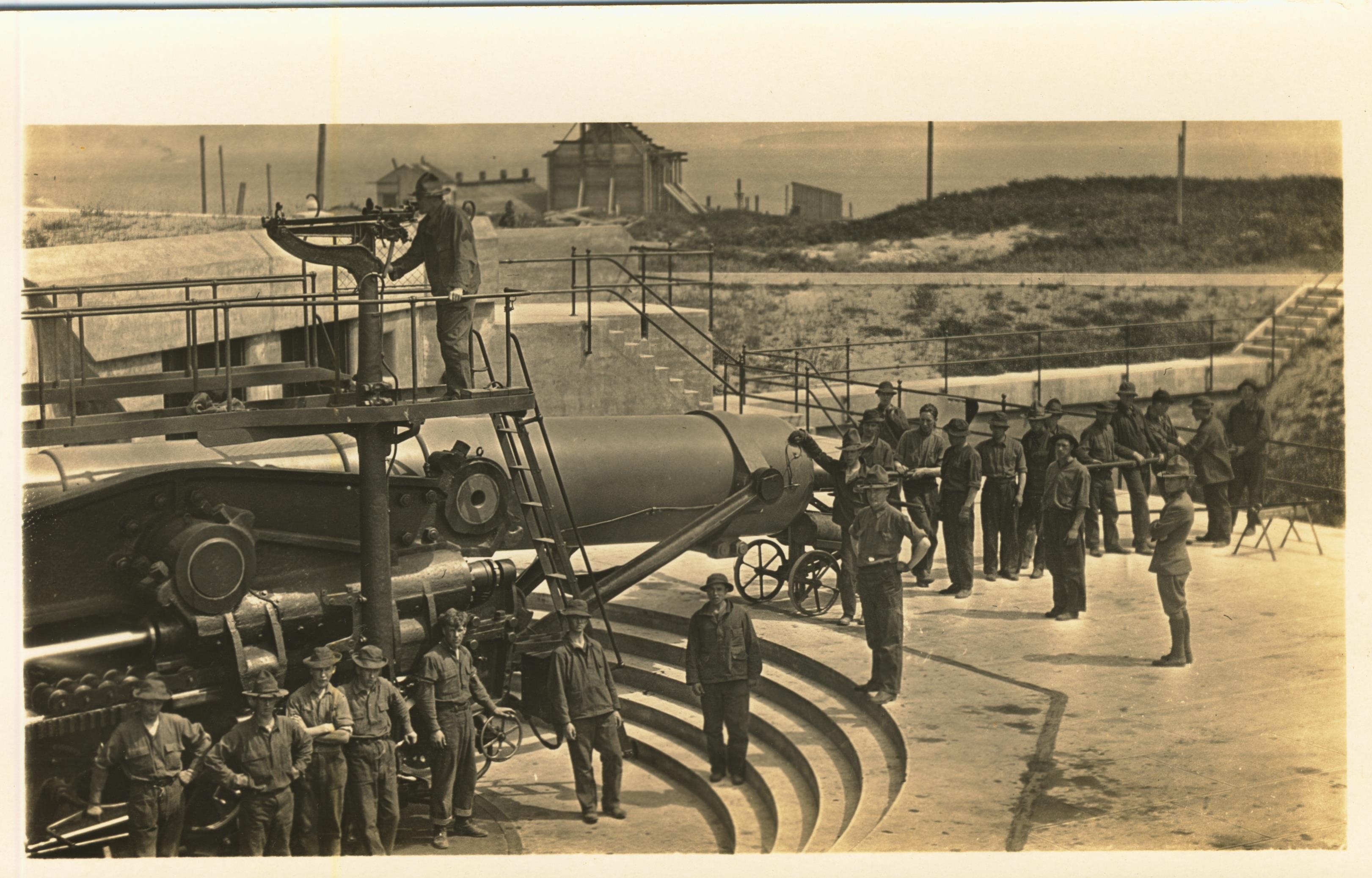 Loading Disappearing Gun written on back Fort Worden