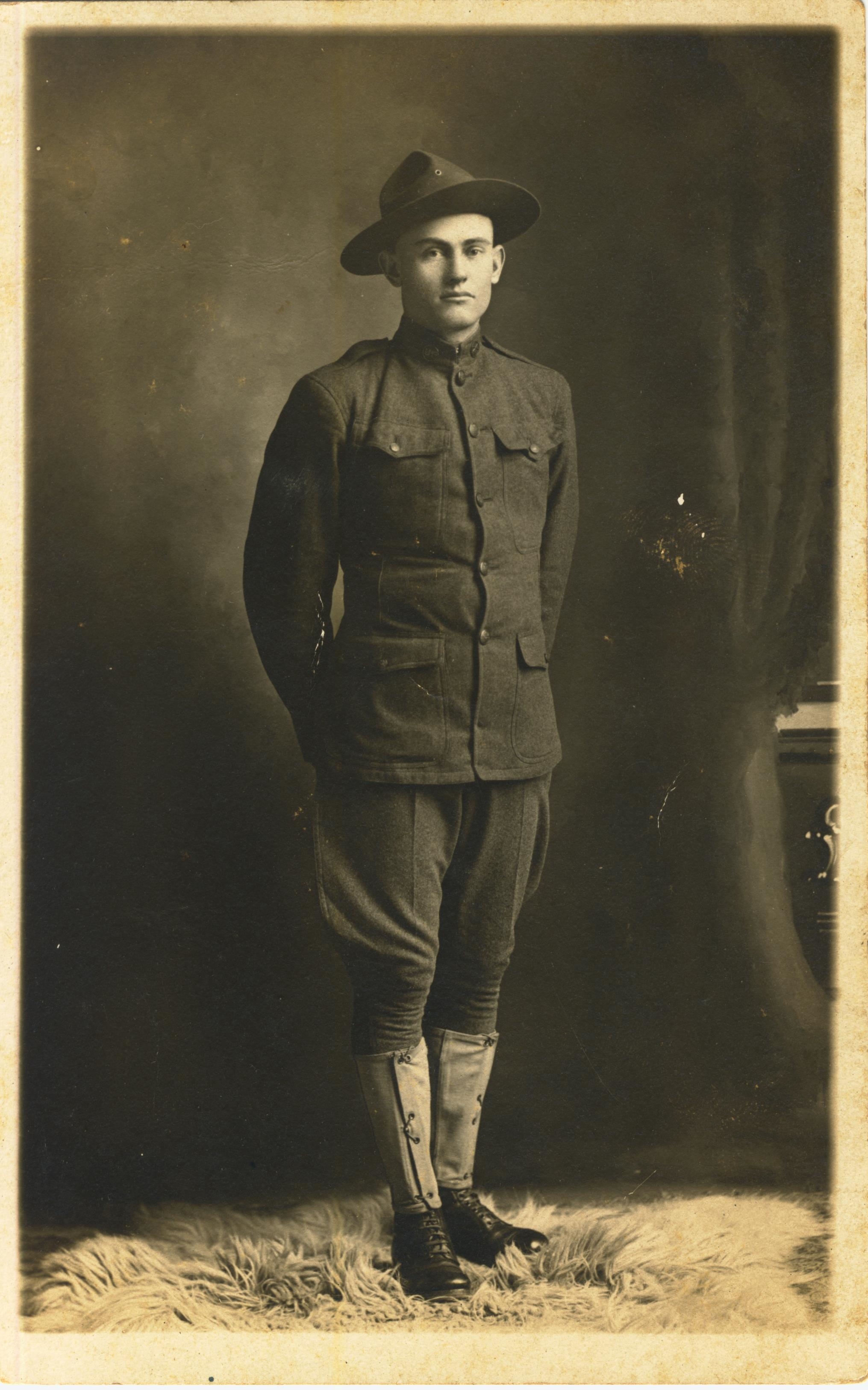 On back Cpl. Lormar M. Hillith Headquarters 69th Art Fort Worden WA