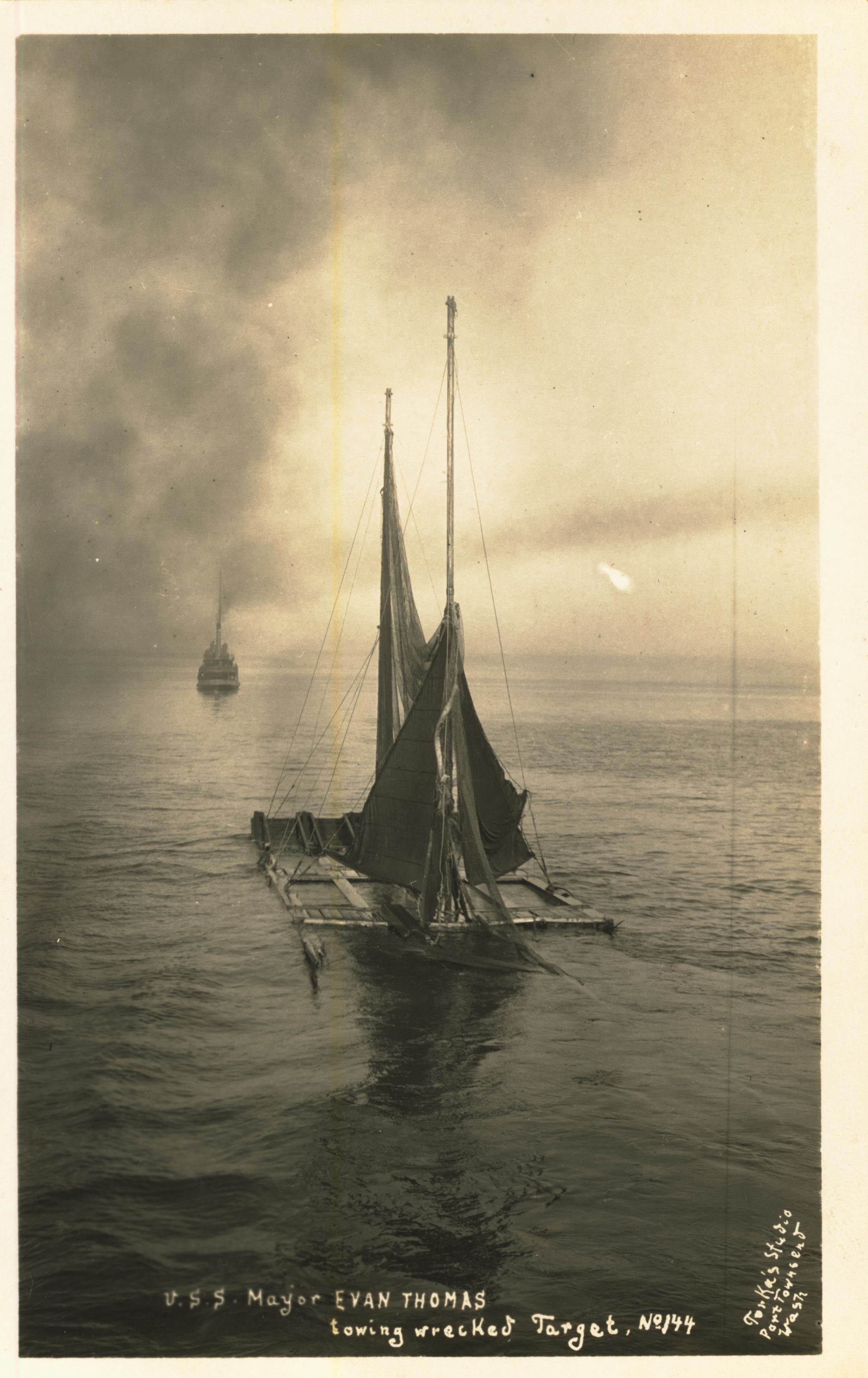 USS Major Evan Thomas Towing Wrecked Target Torkas Studio No 144