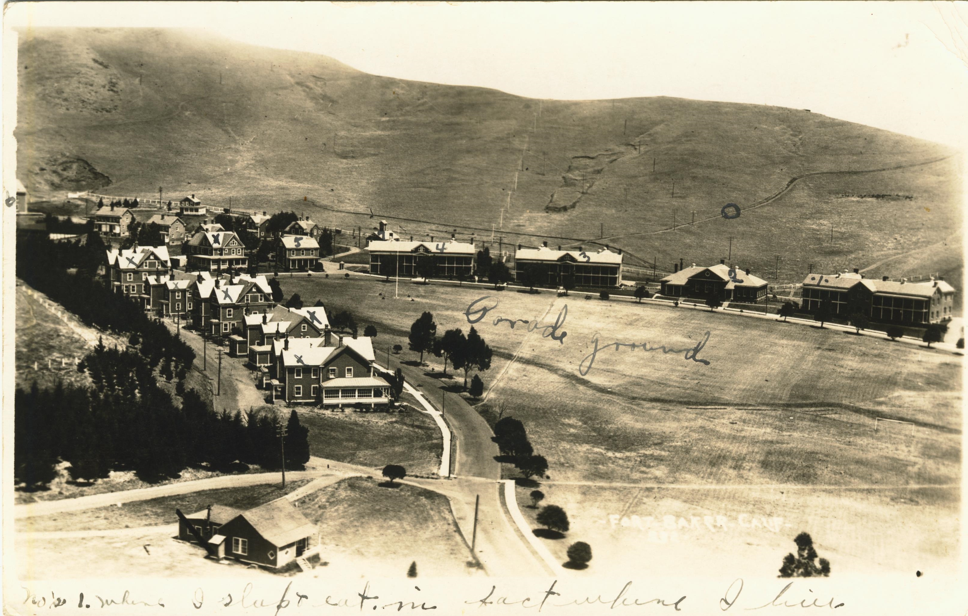 View of Parade Ground Fort Baker CA