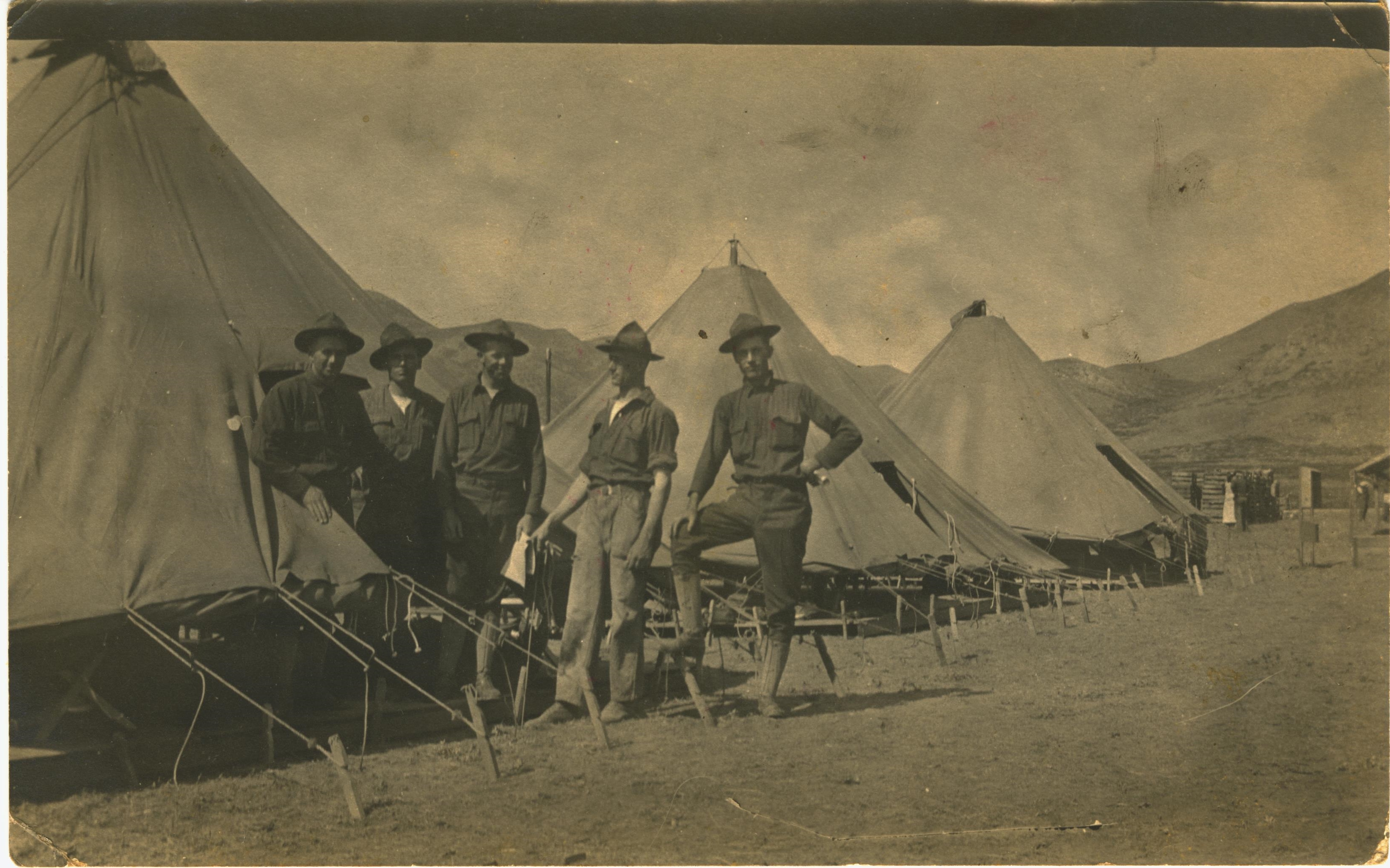 Written on back Fort Douglas Aug 1916 likely from 158th Co. C.A.C. soldier John Brumback