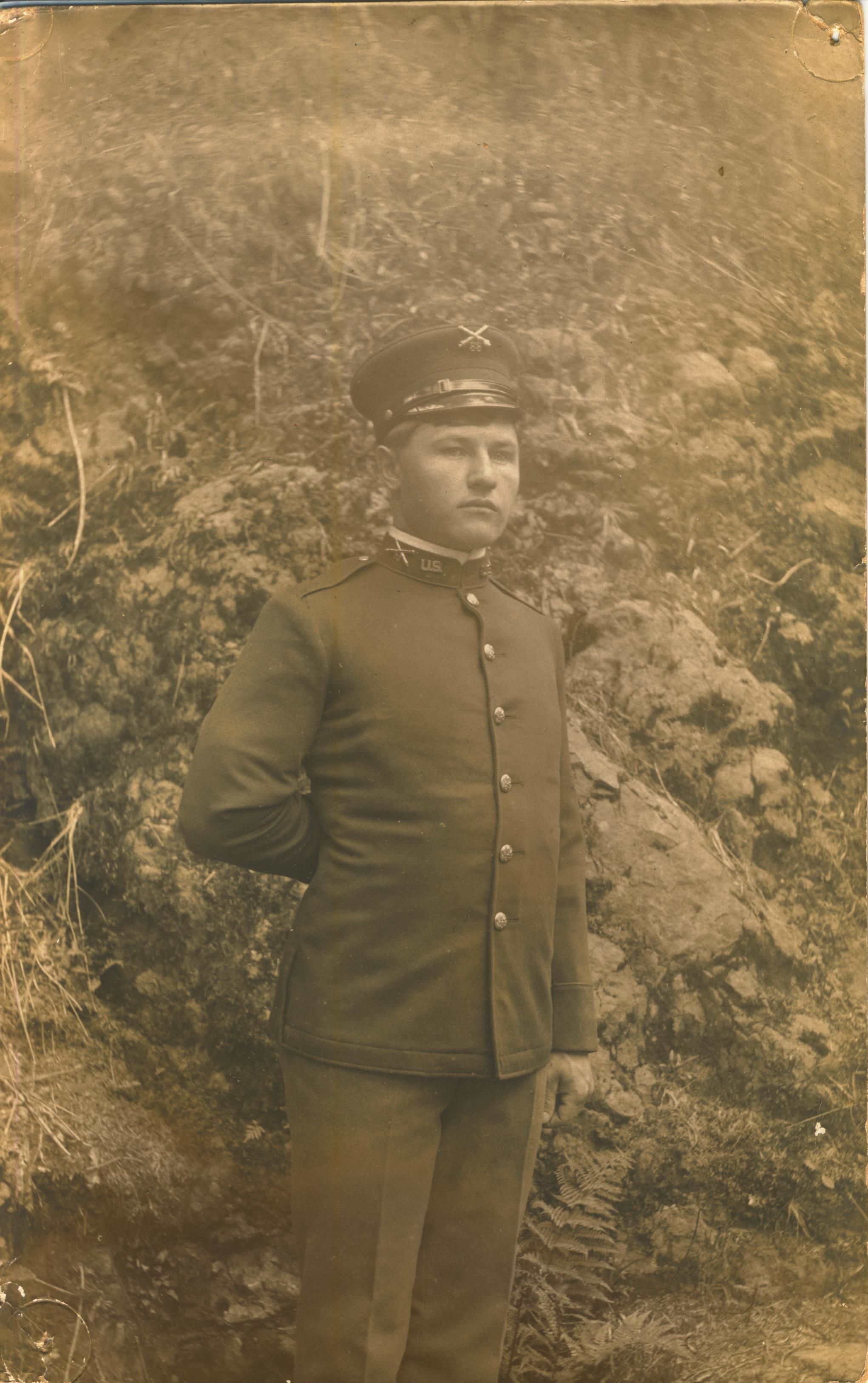 Written on back Pvy Anthony G Boolgin Fort Columbia WA 1910