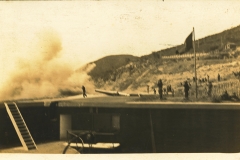 10 Inch Disappearing Gun Firing Fort Rosecrans postmarked Aug 1912