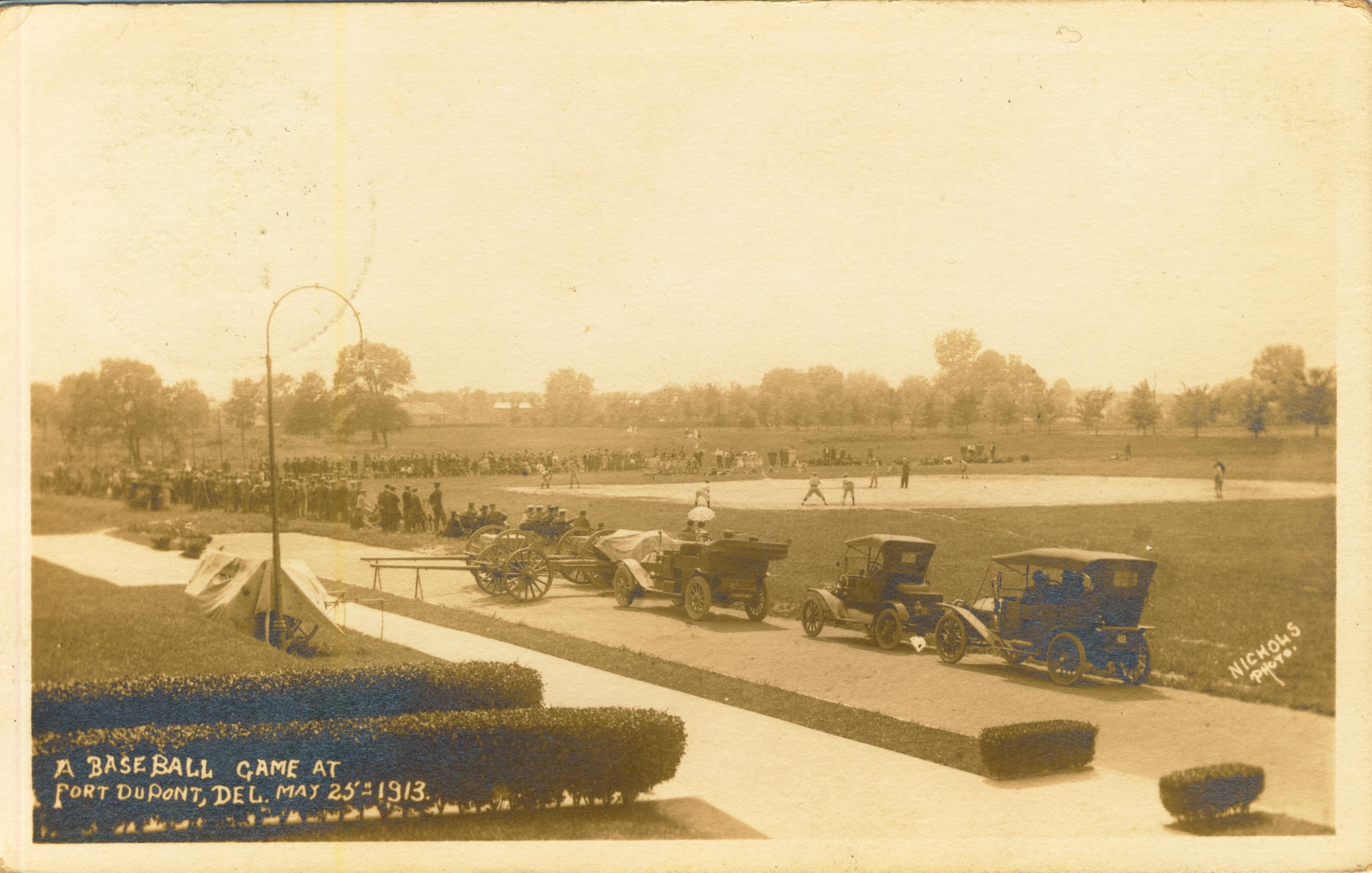A Baseball Game at Fort DuPont De May 25th 1913 on back is written game between 139th and 45th Companys