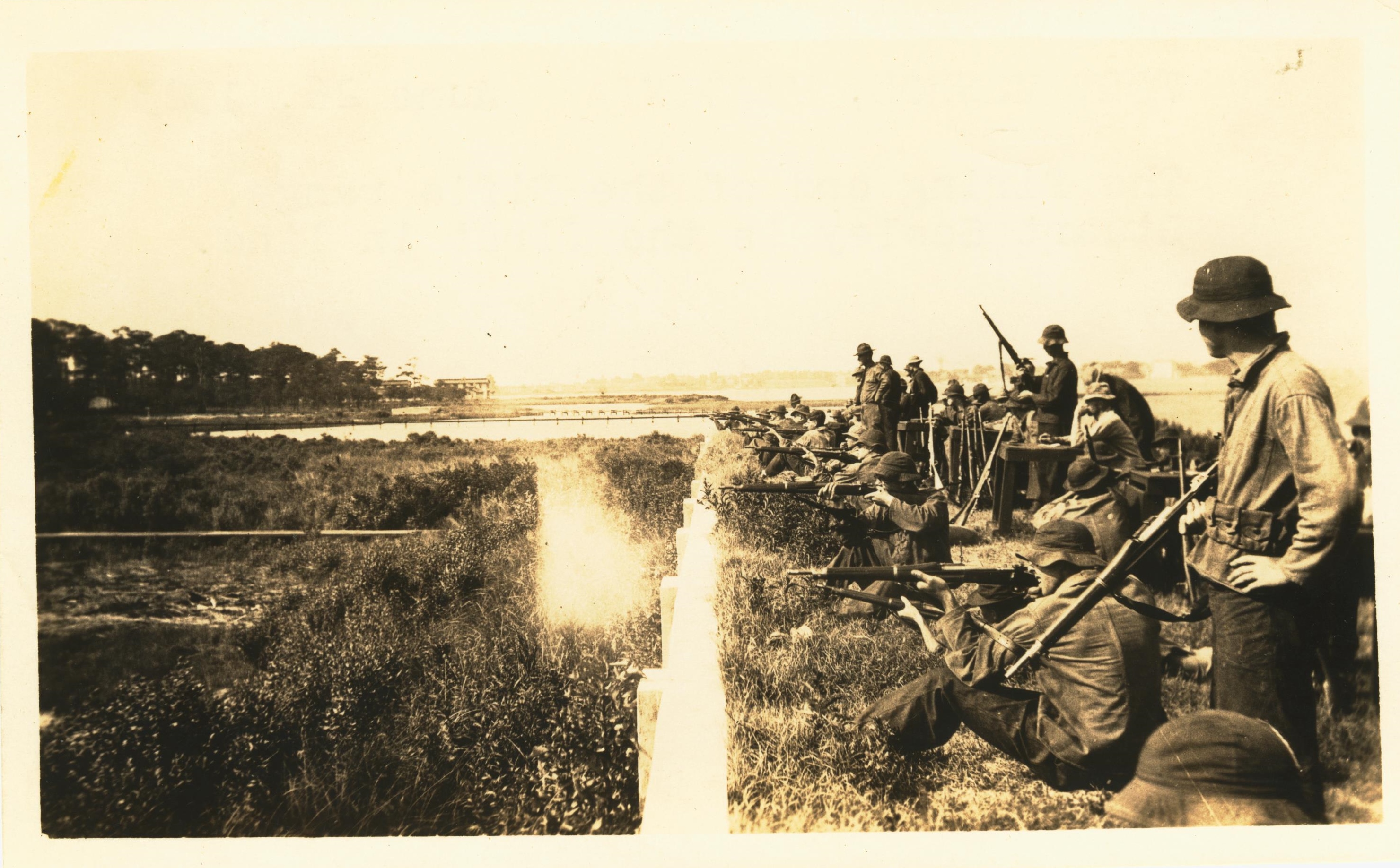 Fort Monroe VA June 26 1923 The firing range Stuart Seeley is first in line