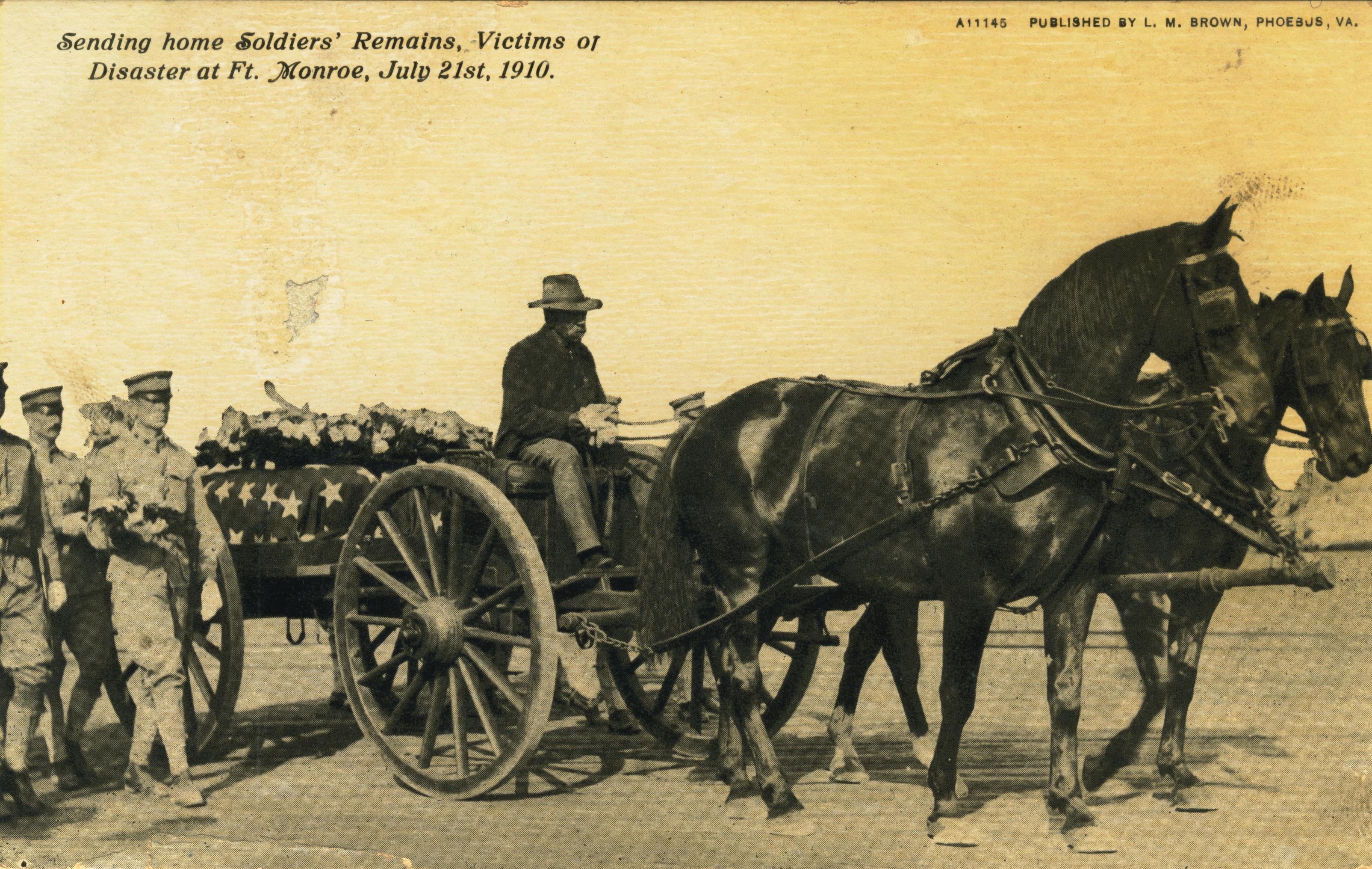 Sending home Soldiers Remains Victims of Disaster Fort Monroe July 21st 1910