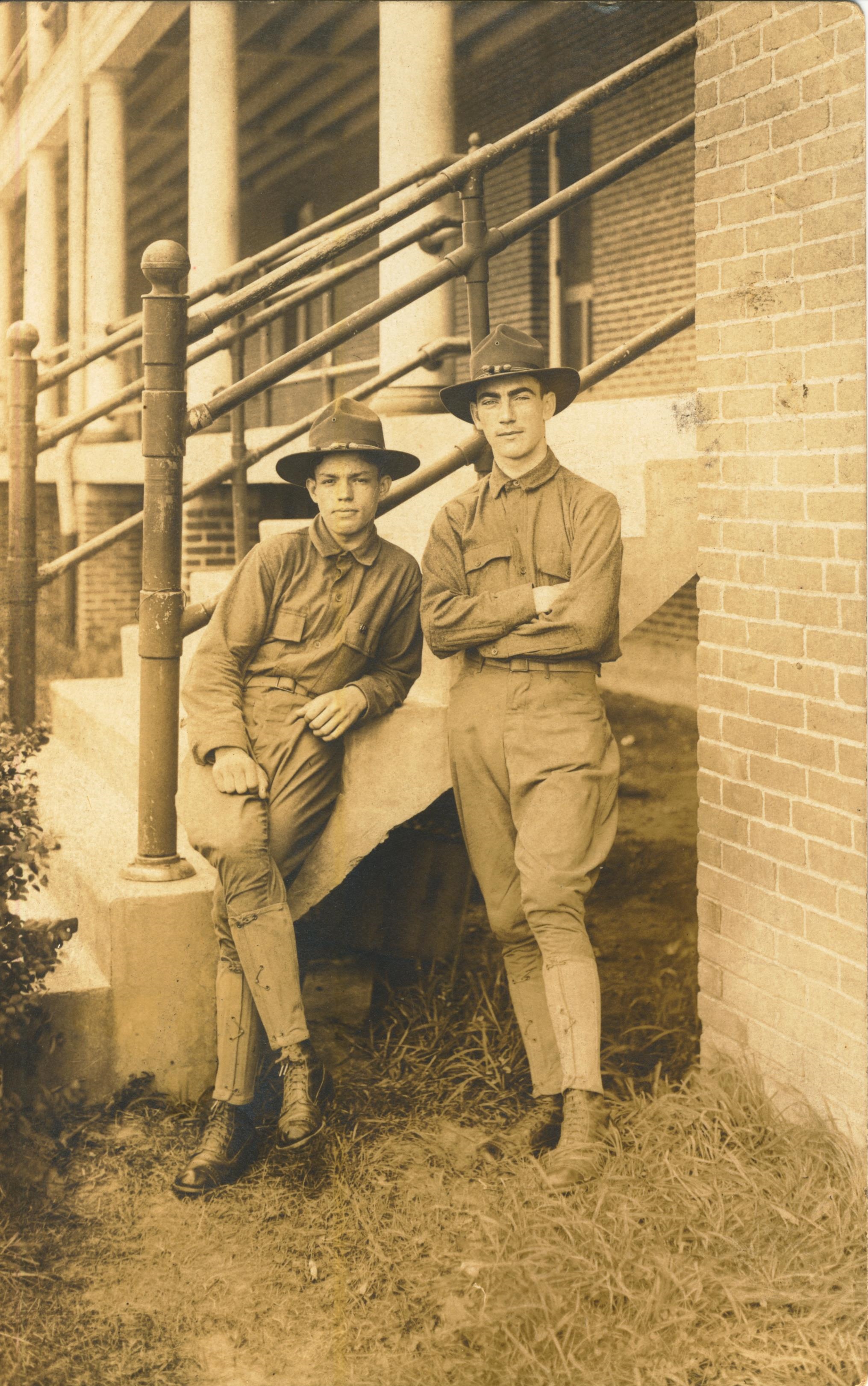 Soldiers photo likely taken at Fort DuPont DE Stamped on back The Nichols Studio Del City