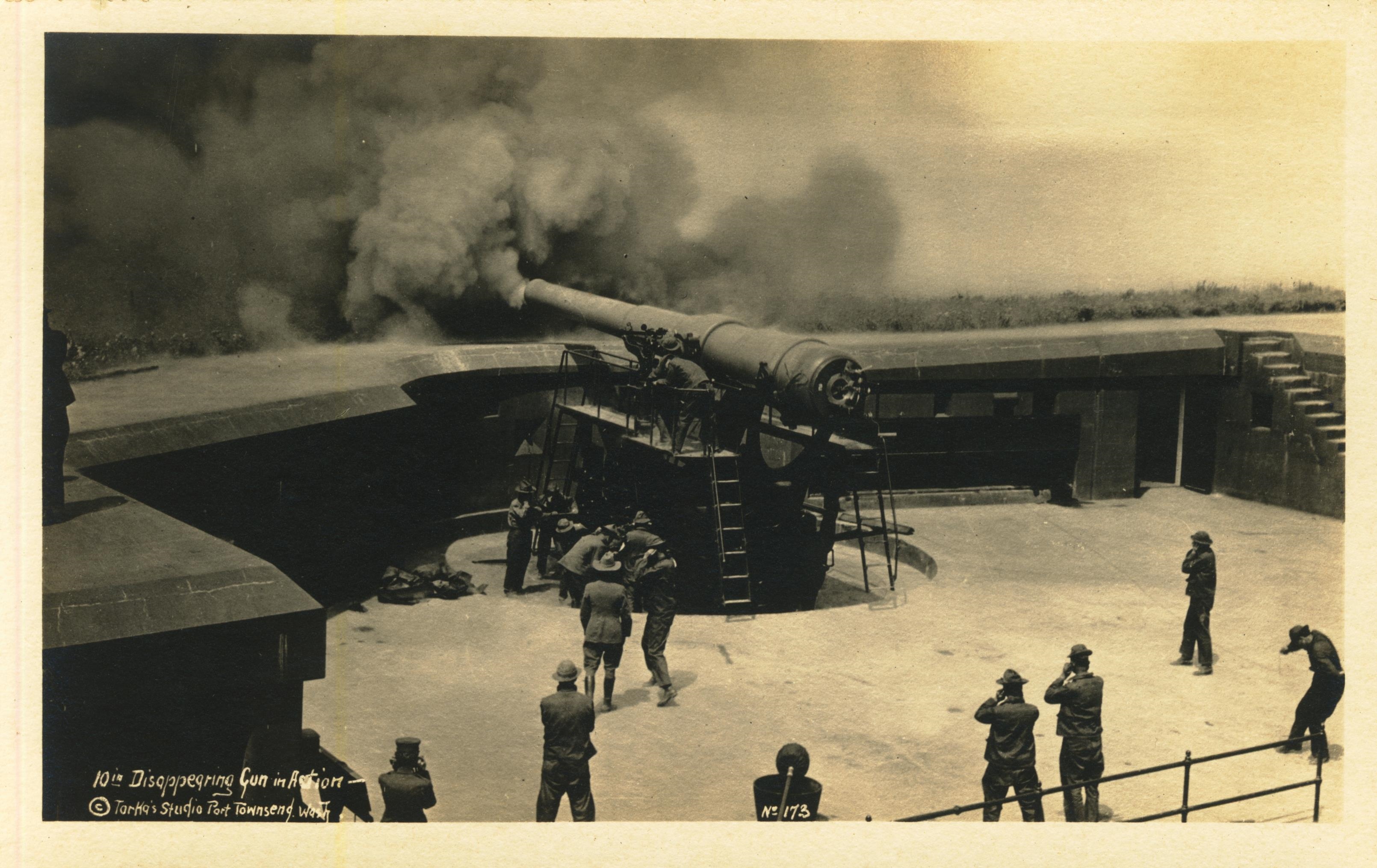 10 inch disappearing gun in acton Torka's Studio Port Townsend WA.