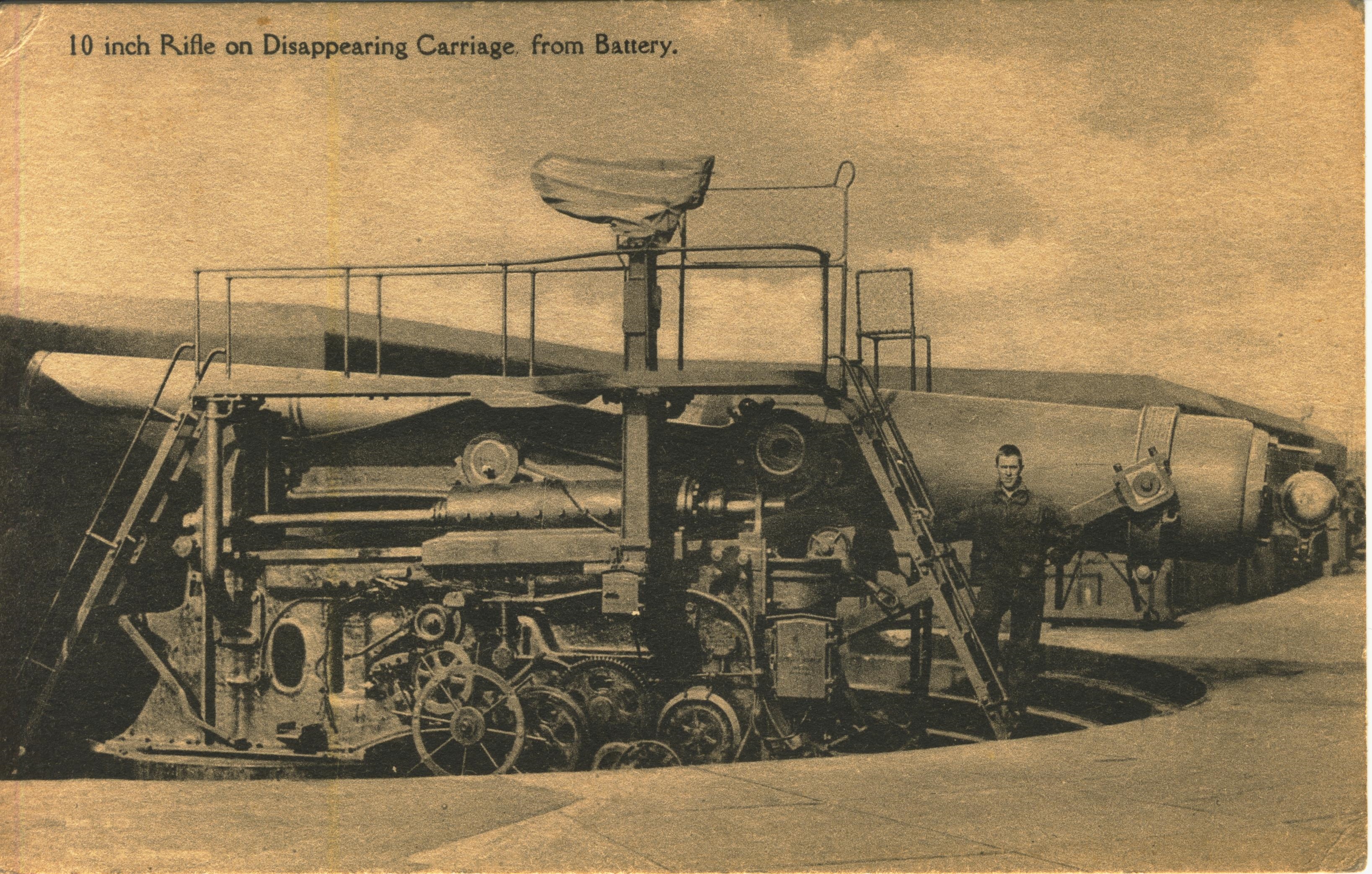10 inch rifle on disappearing carriage from battery