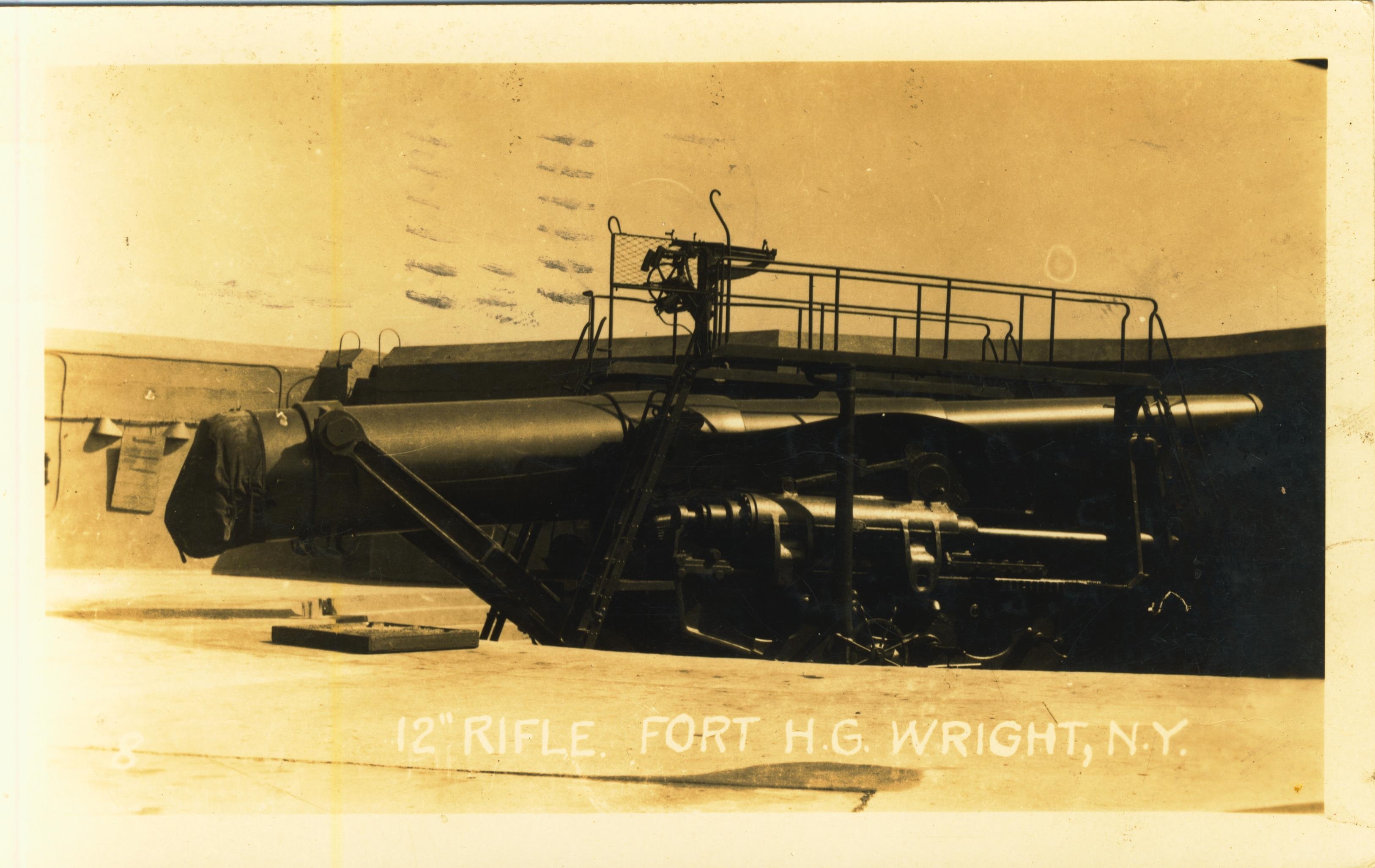 12 inch rifle in action Fort H. G. Wright NY 1