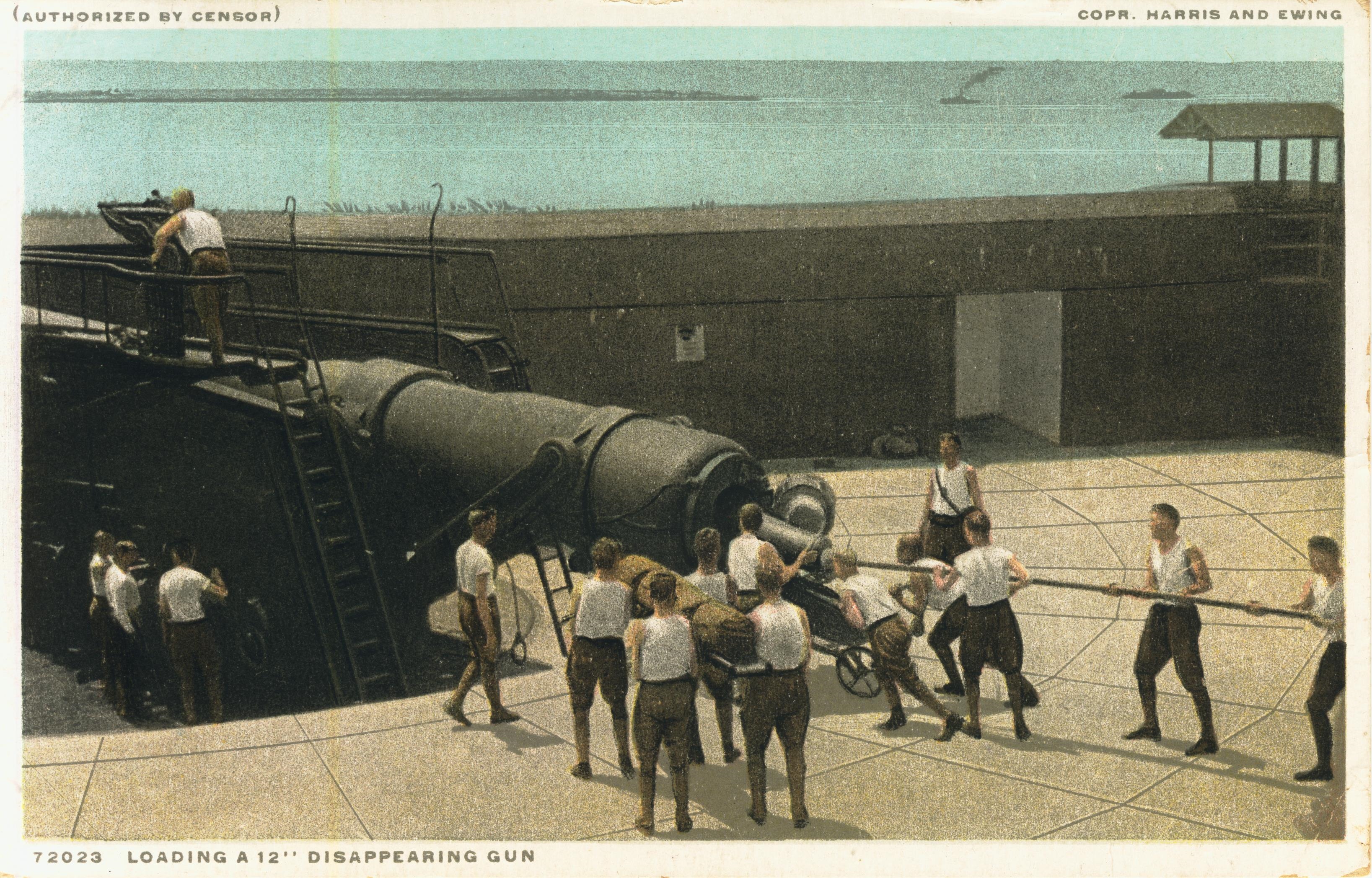 Loading 12 inch disappearing gun