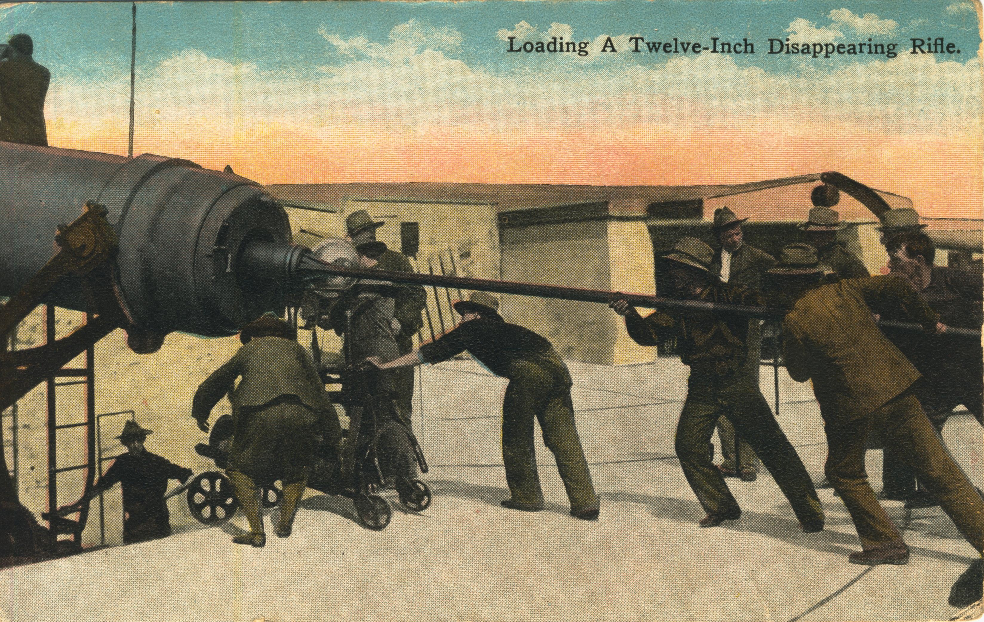 Loading a twelve inch disappearing rifle