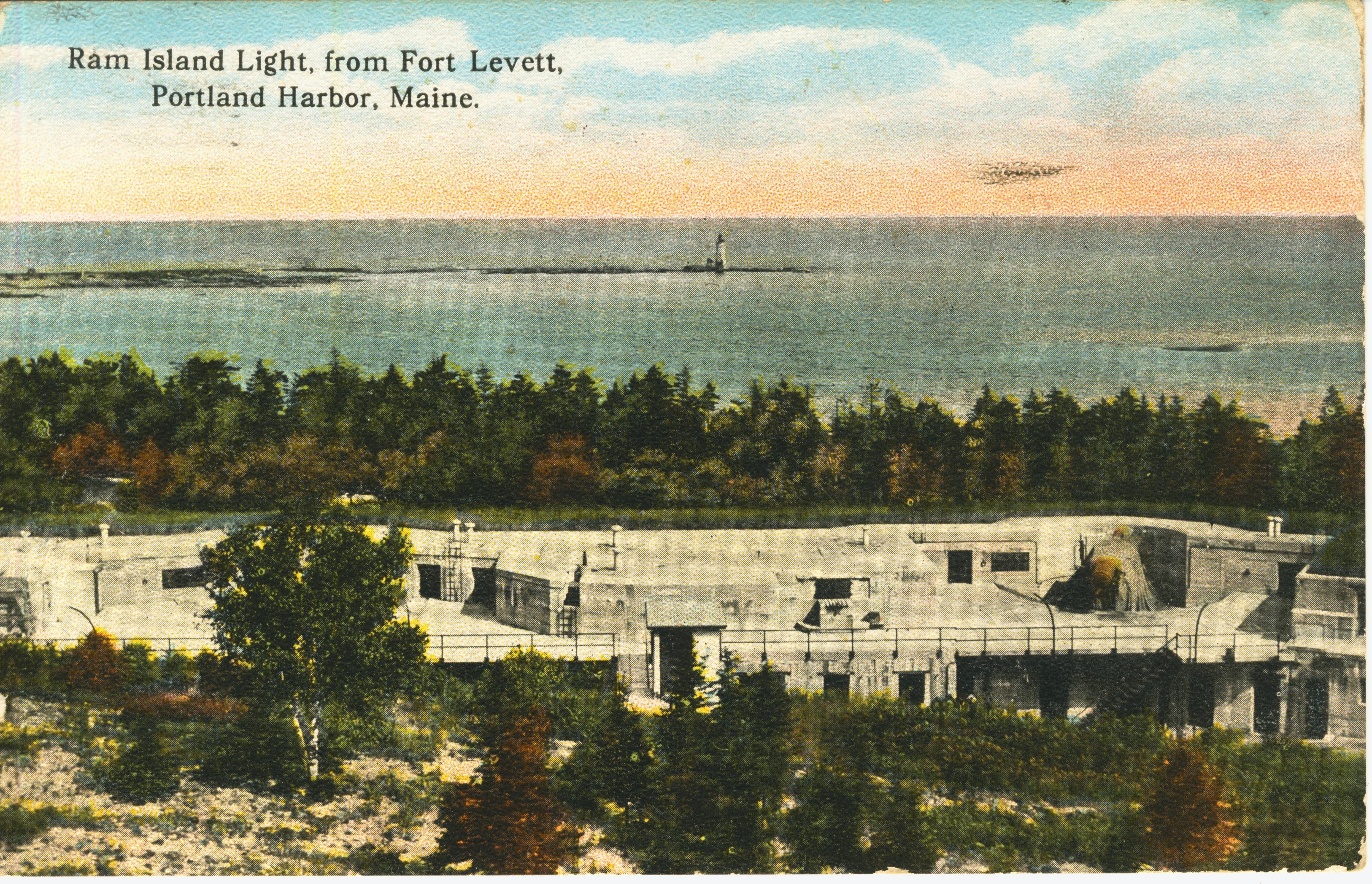 Ram Island Light from Fort Levitt Portland Harboe Maine