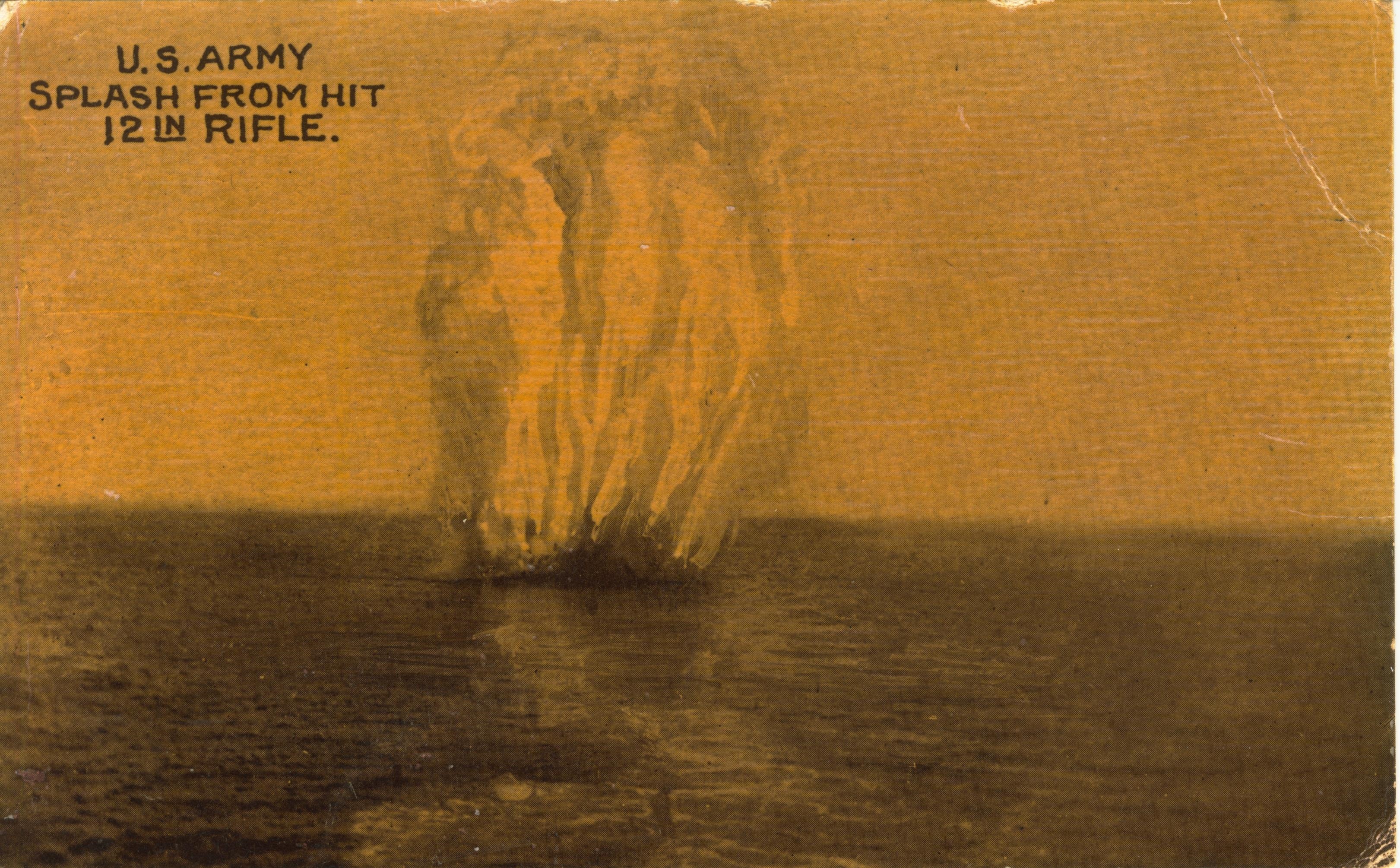 Splash from hit 12 inch rifle