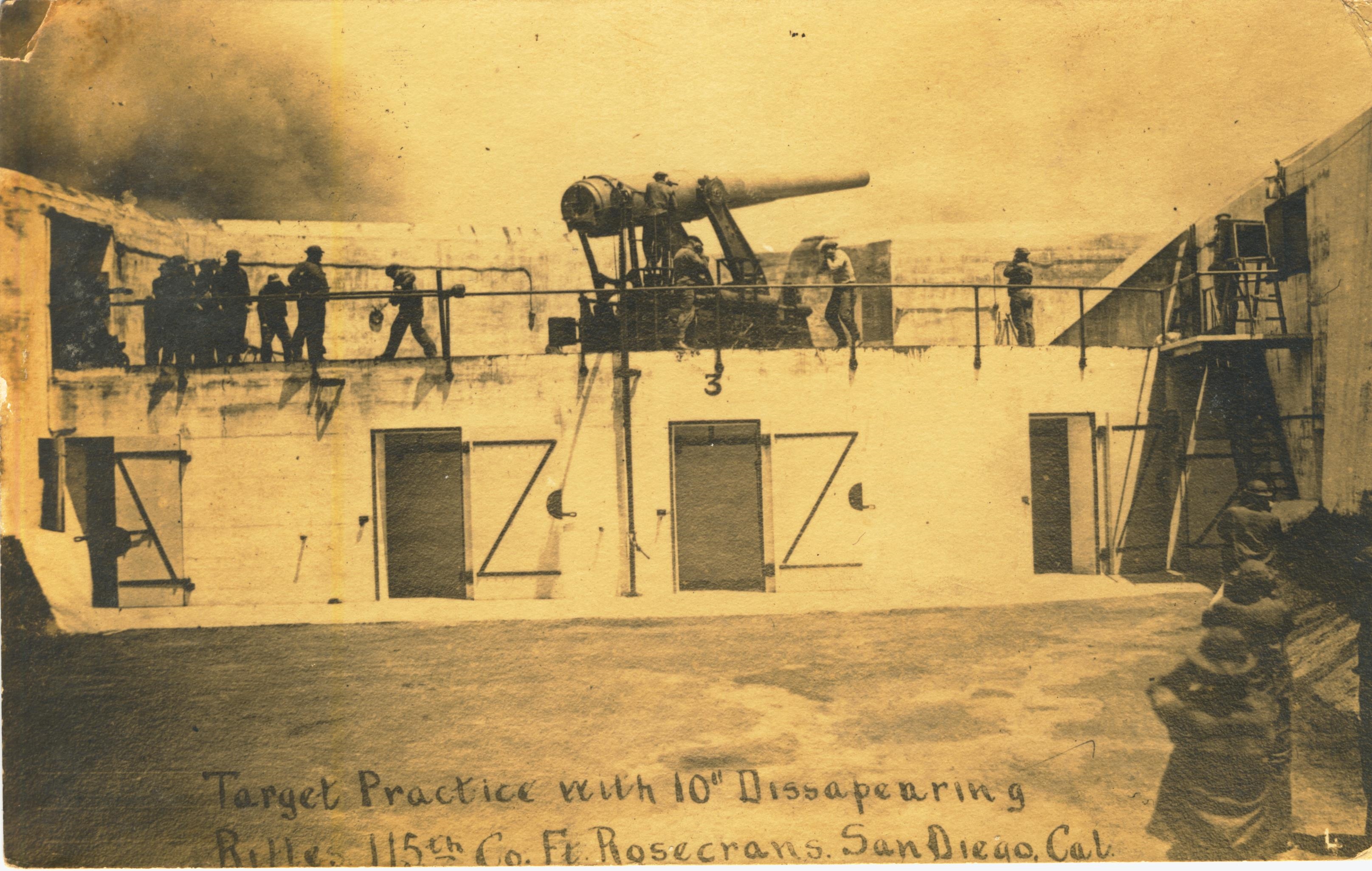 Target practice 10 inch disappearing rifle 115th Co Fort Rosecrans Sa Diego CA
