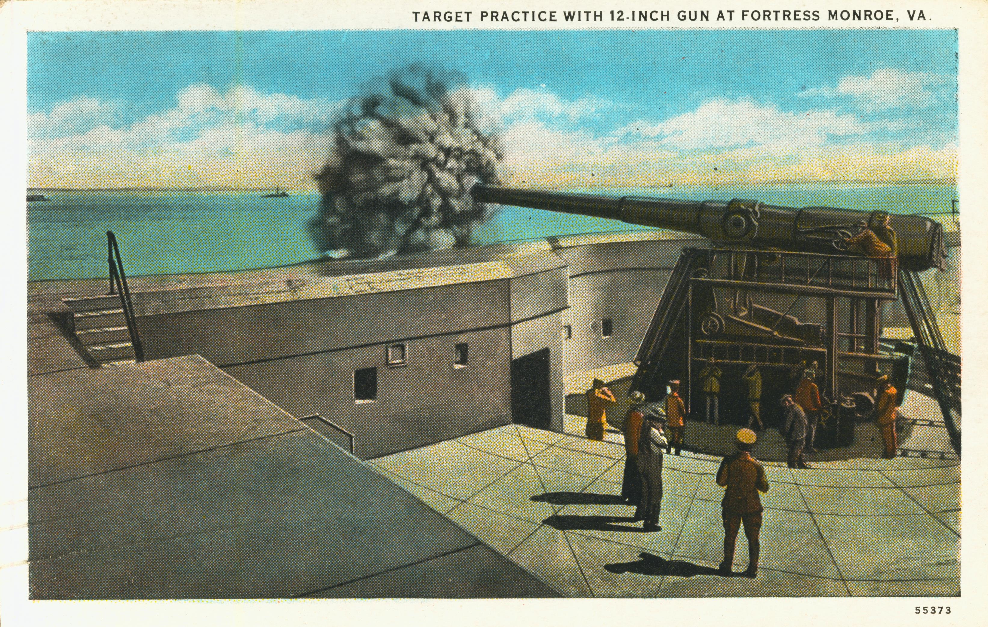 Target practice 12 inch gun Fort Monre VA
