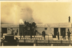 12 inch disappearing gun in action Torka's Studio Port Townsend Wash.