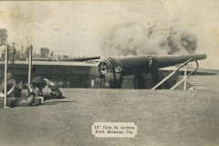 12 inch gun in action Fort Monroe VA