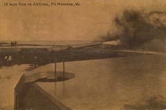 12 inch gun in action Ft Monroe VA