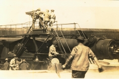 Disappearing gun written on back 14 inch gun at Fort Kam