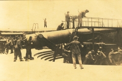 Firing 12 inch disappearing gun