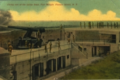 Firing one of the large guns Fort Wright Fishers Island NY
