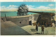Target practice 12 inch gun Fort Monre VA
