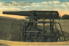 twelve inch rapid fire disappearing rifle in battery Fort Pickens Pensacola FL