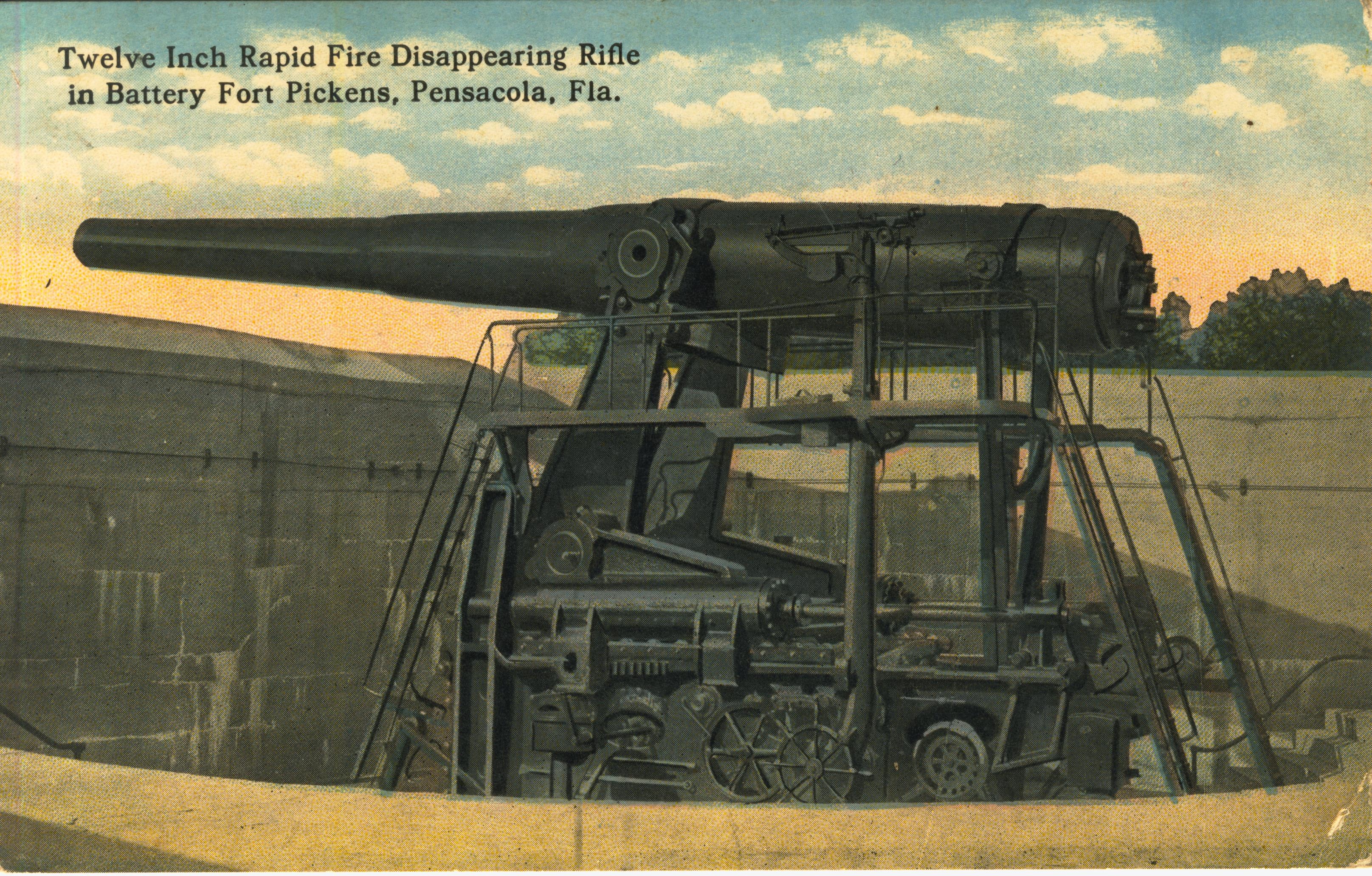 twelve inch rapid fire disappearing rifle in battery Fort Pickens Pensacola FL