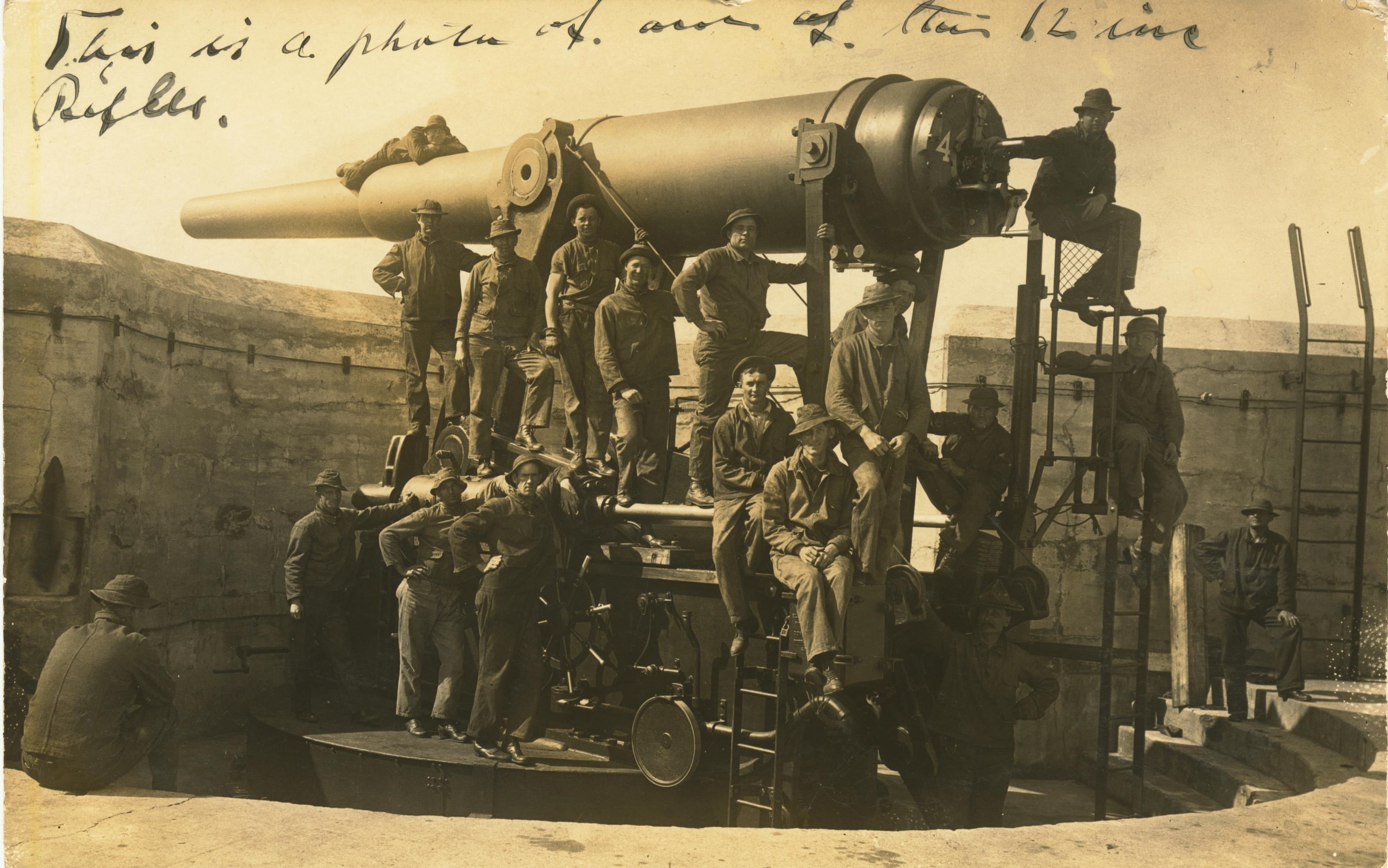 10 Inch Disappearing Gun Postmarked Fort Barrancas