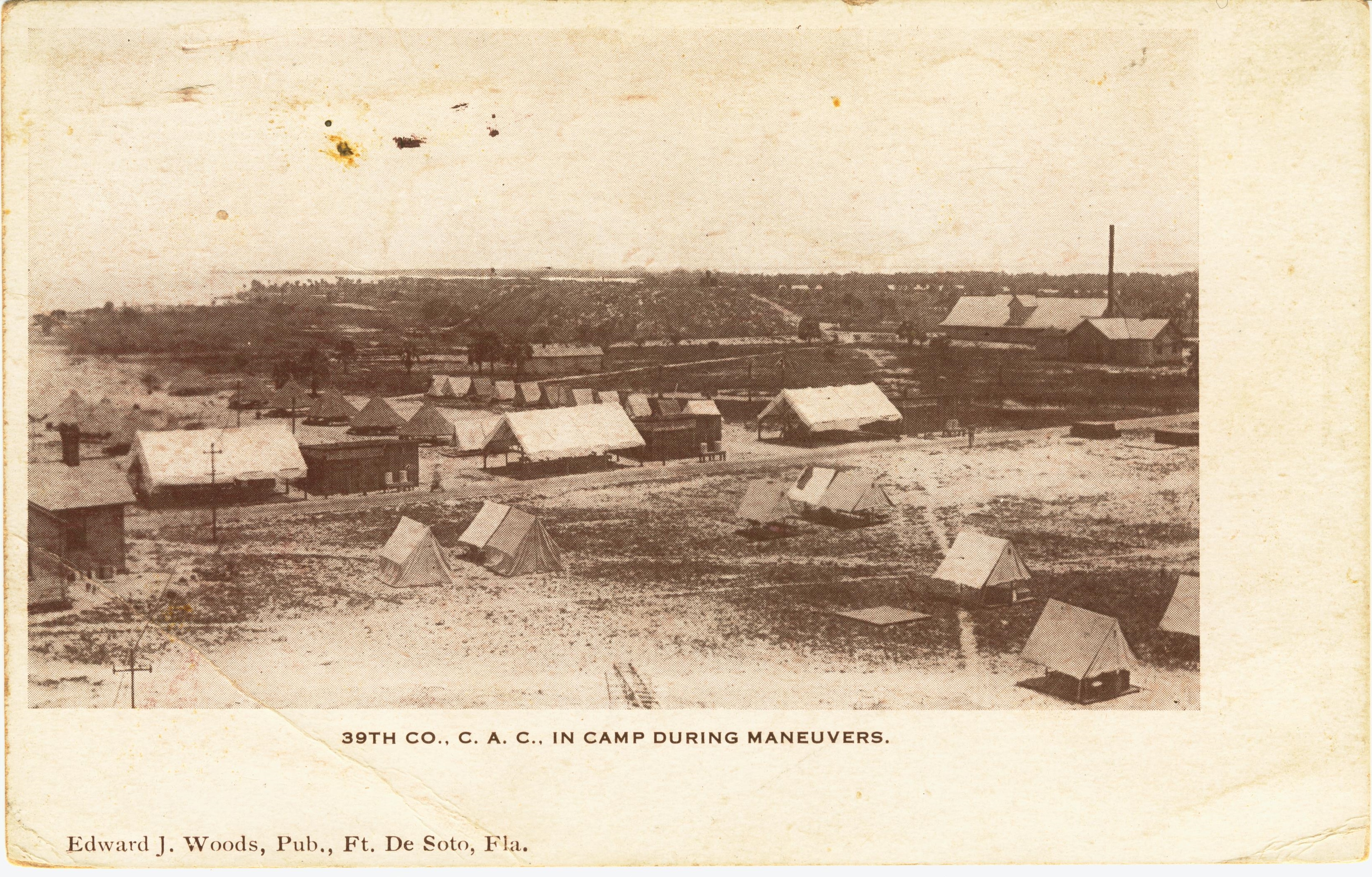 39th Compant C.A.C. in Camp During Maneuvers Fort DeSoto FL