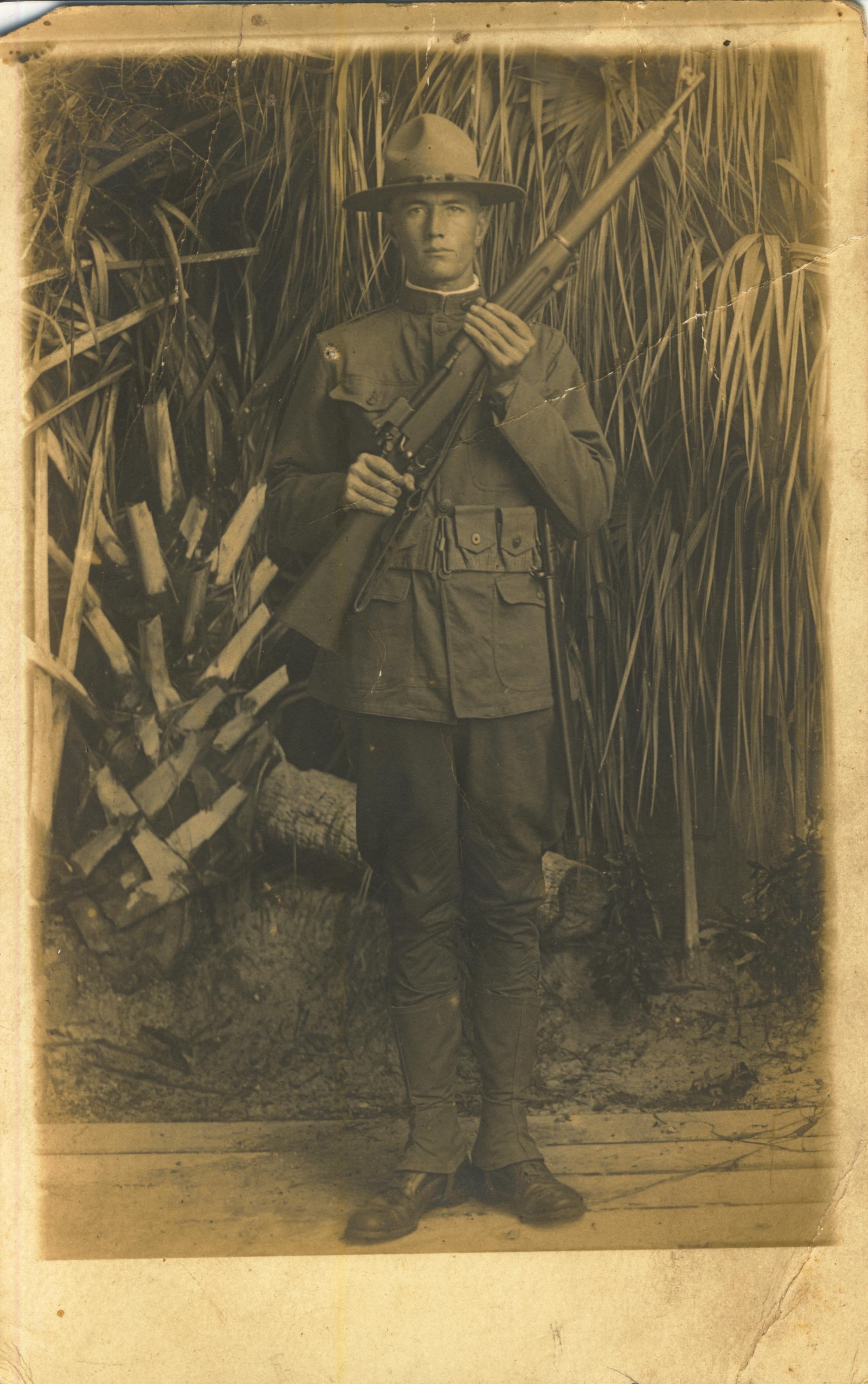 Written on back Samuel B. McCall taken Nov 24 1918 at Fort Dade Fl 18th Anti-Aircraft Sector C.A.C.