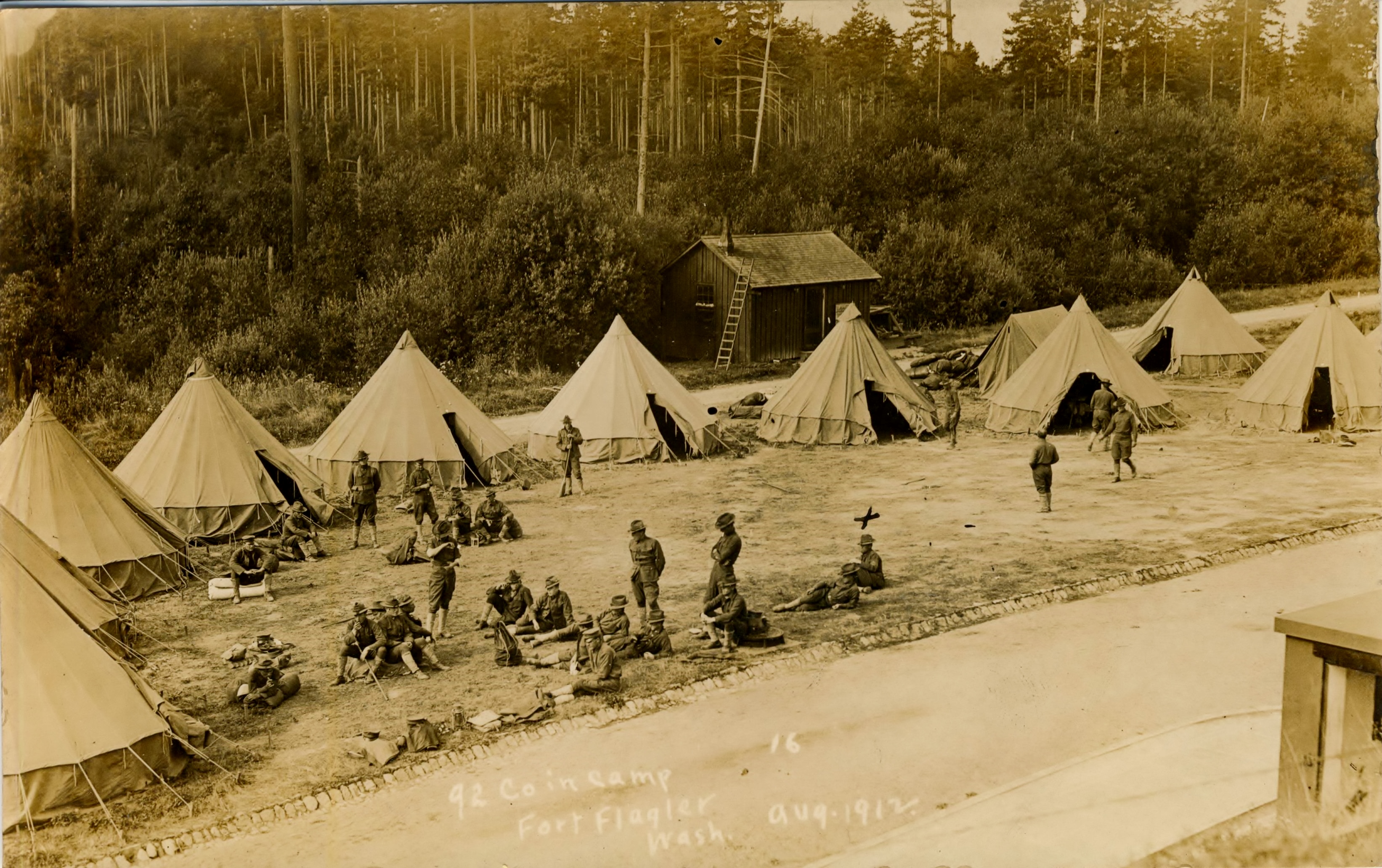 Fort Flagler 92 nd Co CAC in Camp Aug 1912