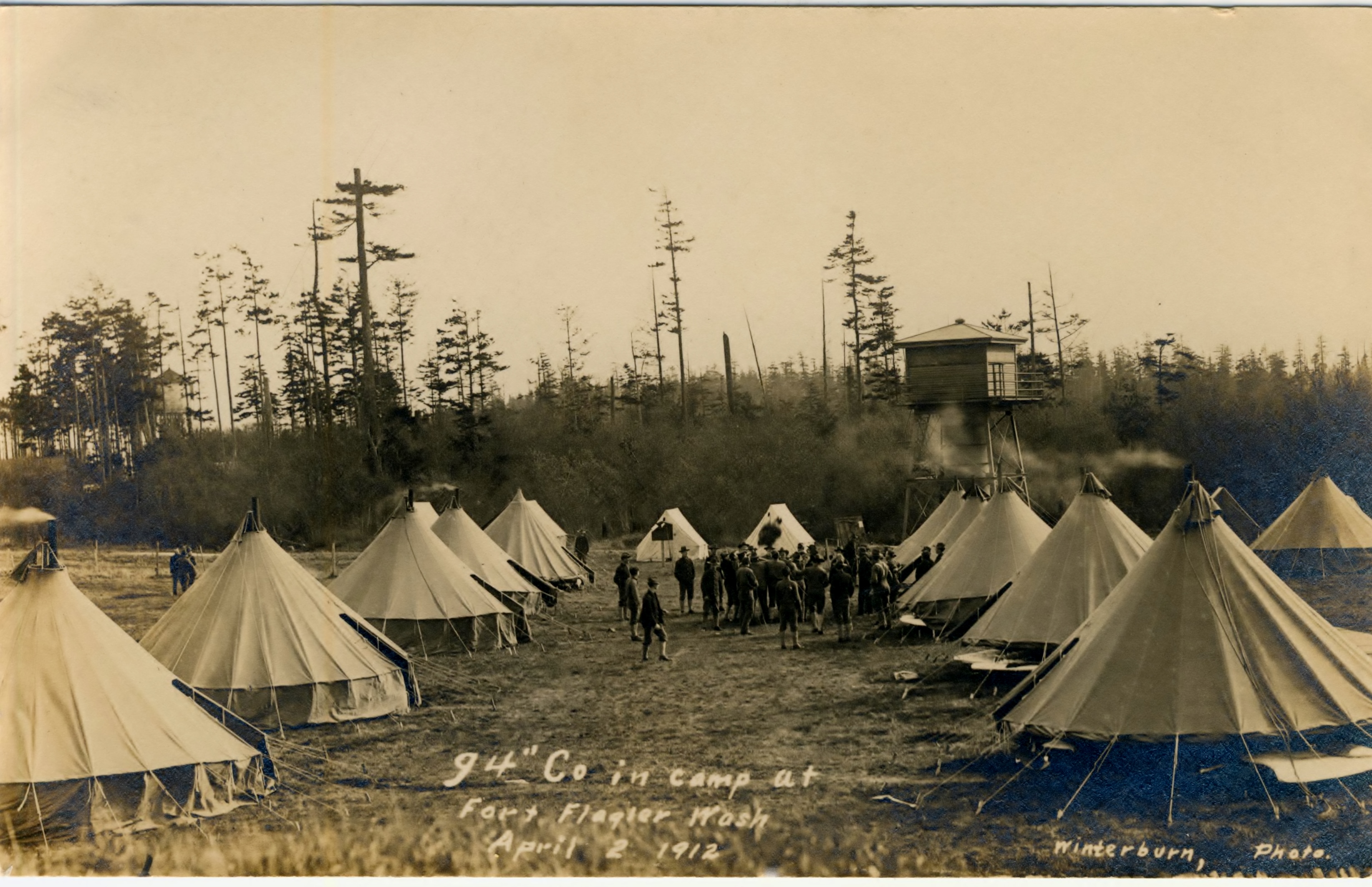 Fort Flagler 94th Co in Camp April 1912