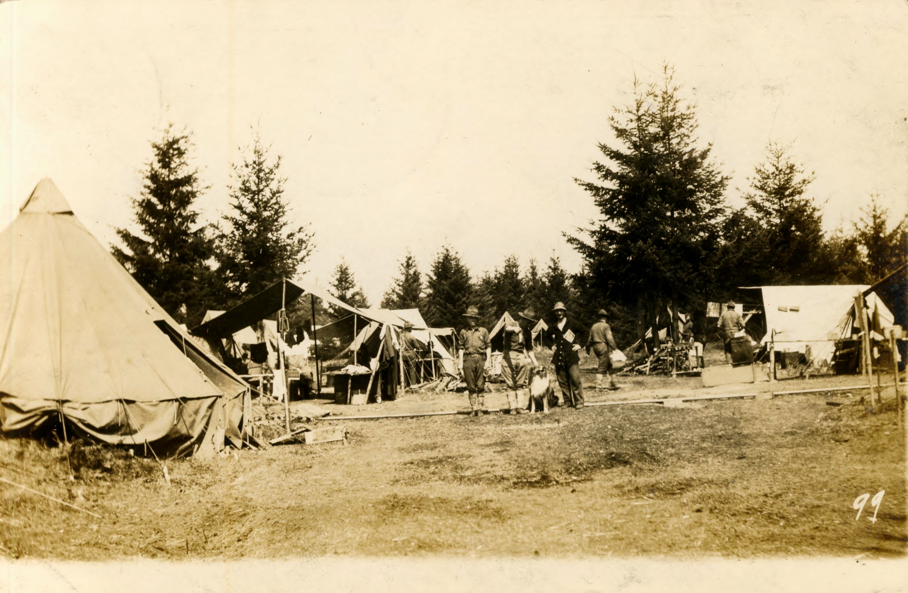 Fort Flagler Camp Scene with Dog