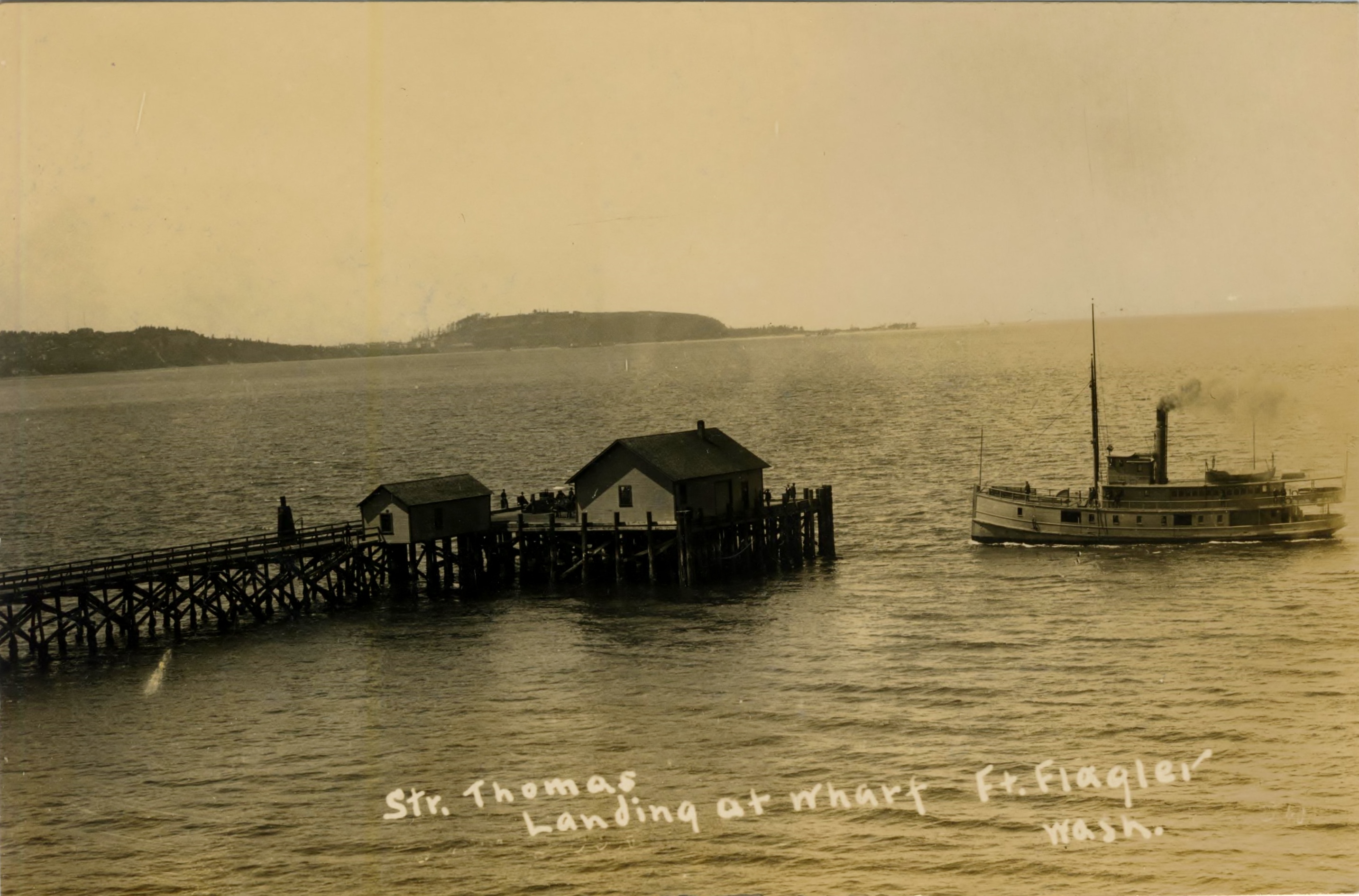 Fort Flagler Steamer Thomas Landing at Wharf