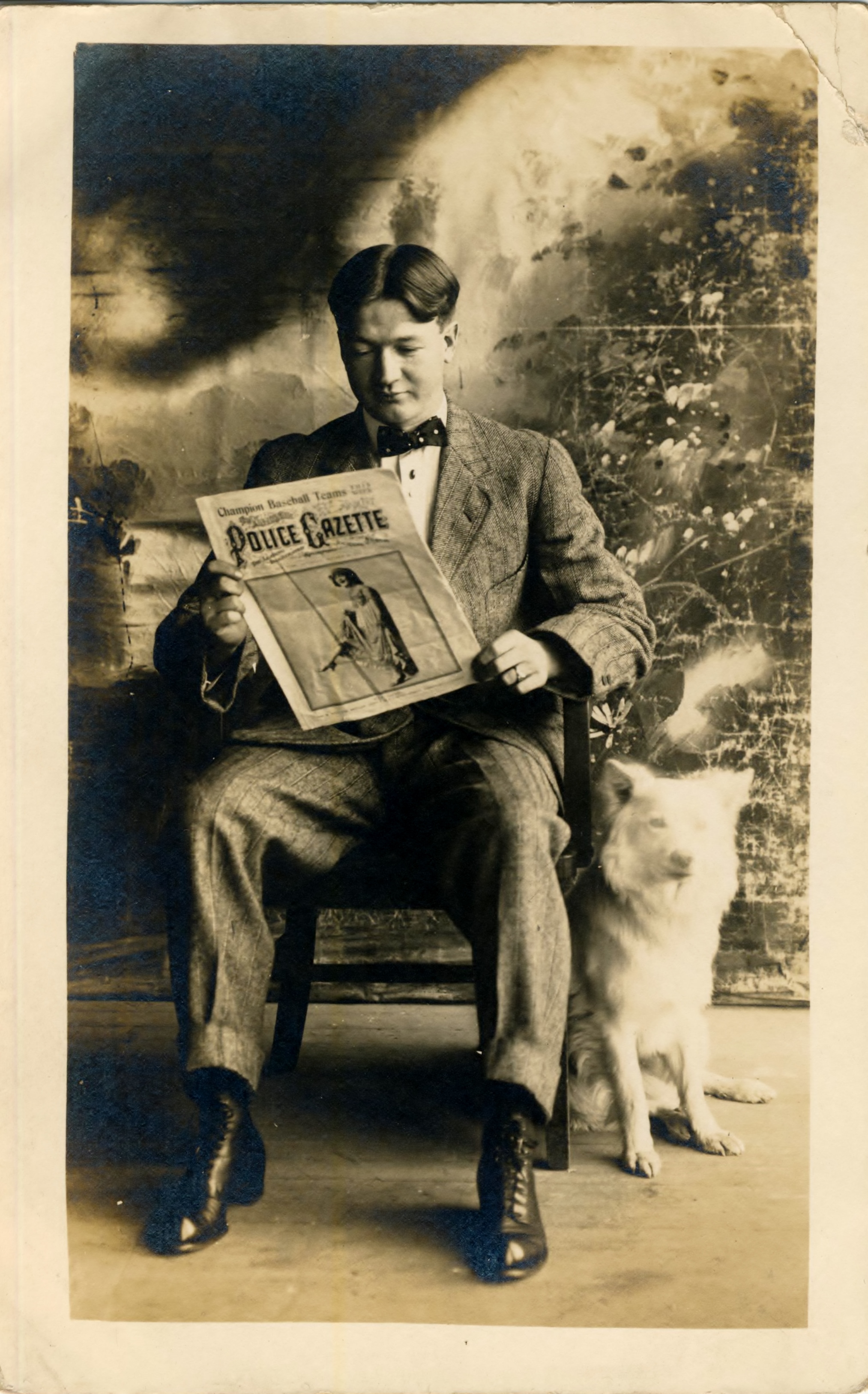 From Fort Flagler Album Man Reading Police Gazette